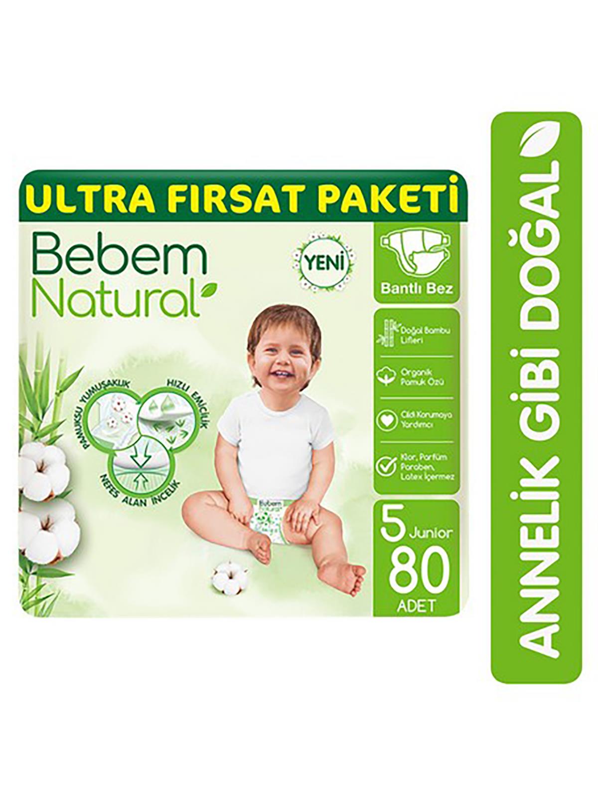 Bebem Natural 5 Beden Junior Ultra Fırsat Paketi 80 Adet