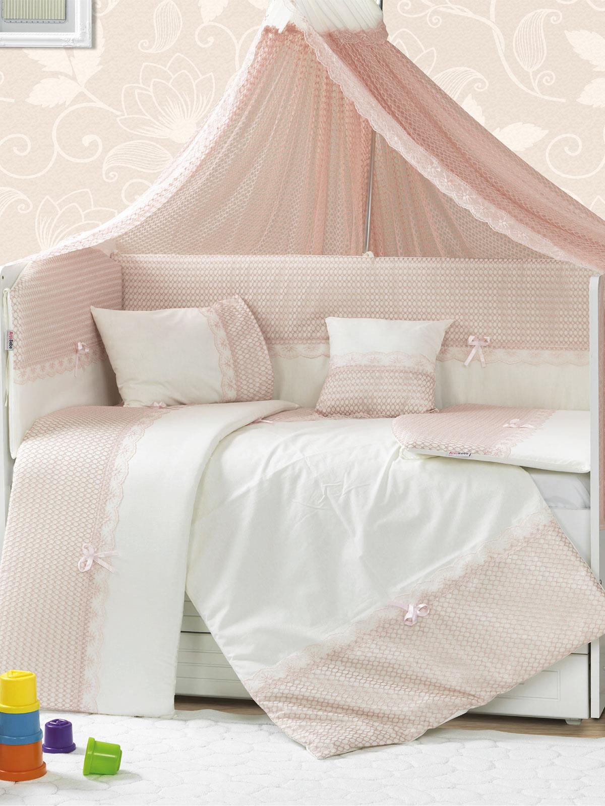 Aras Bebe Sedef Uyku Seti 60x120 cm - Pembe
