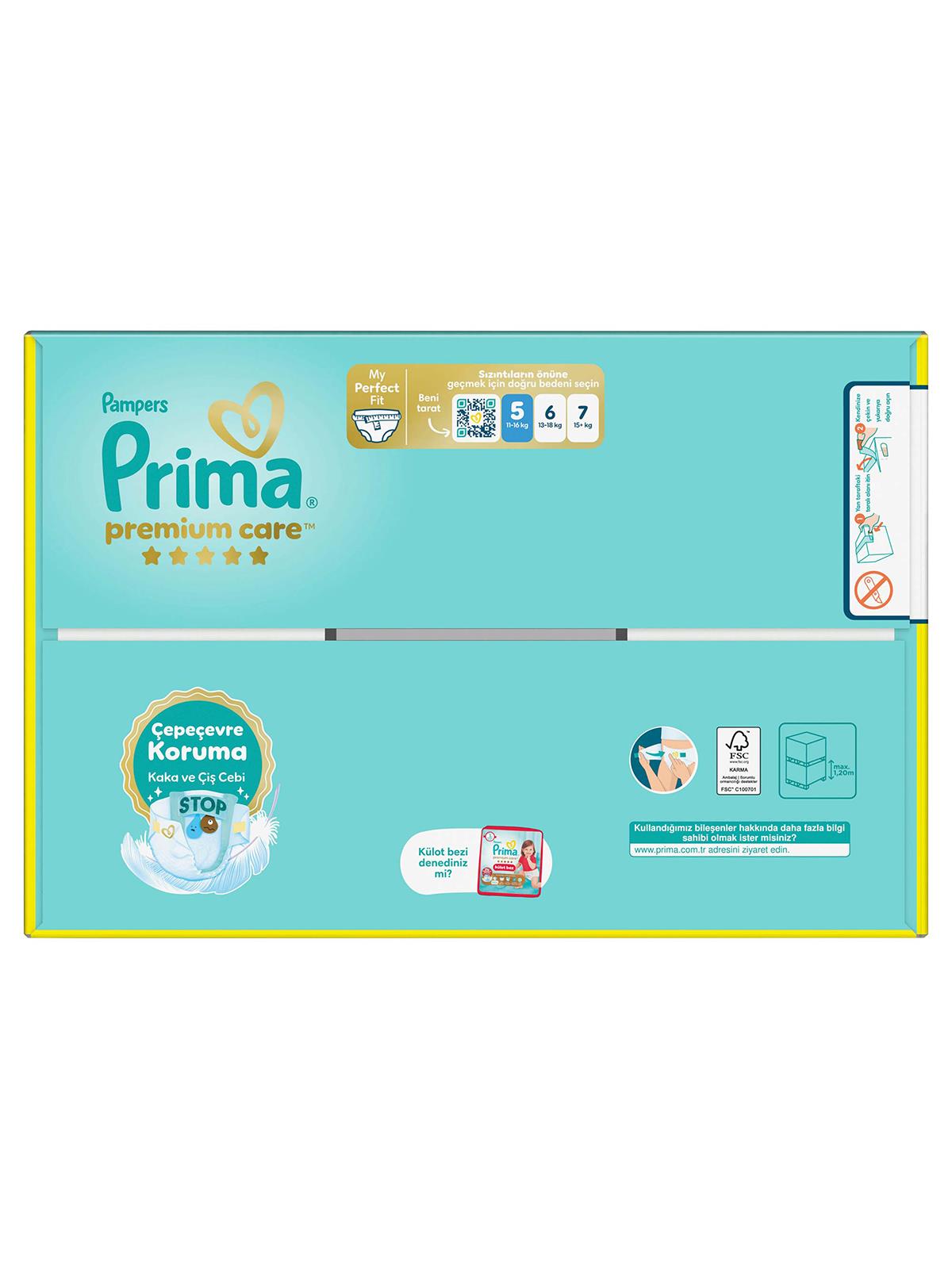 Prima Bebek Bezi Premium Care 5 Beden Junior Fırsat Paket 74 Adet