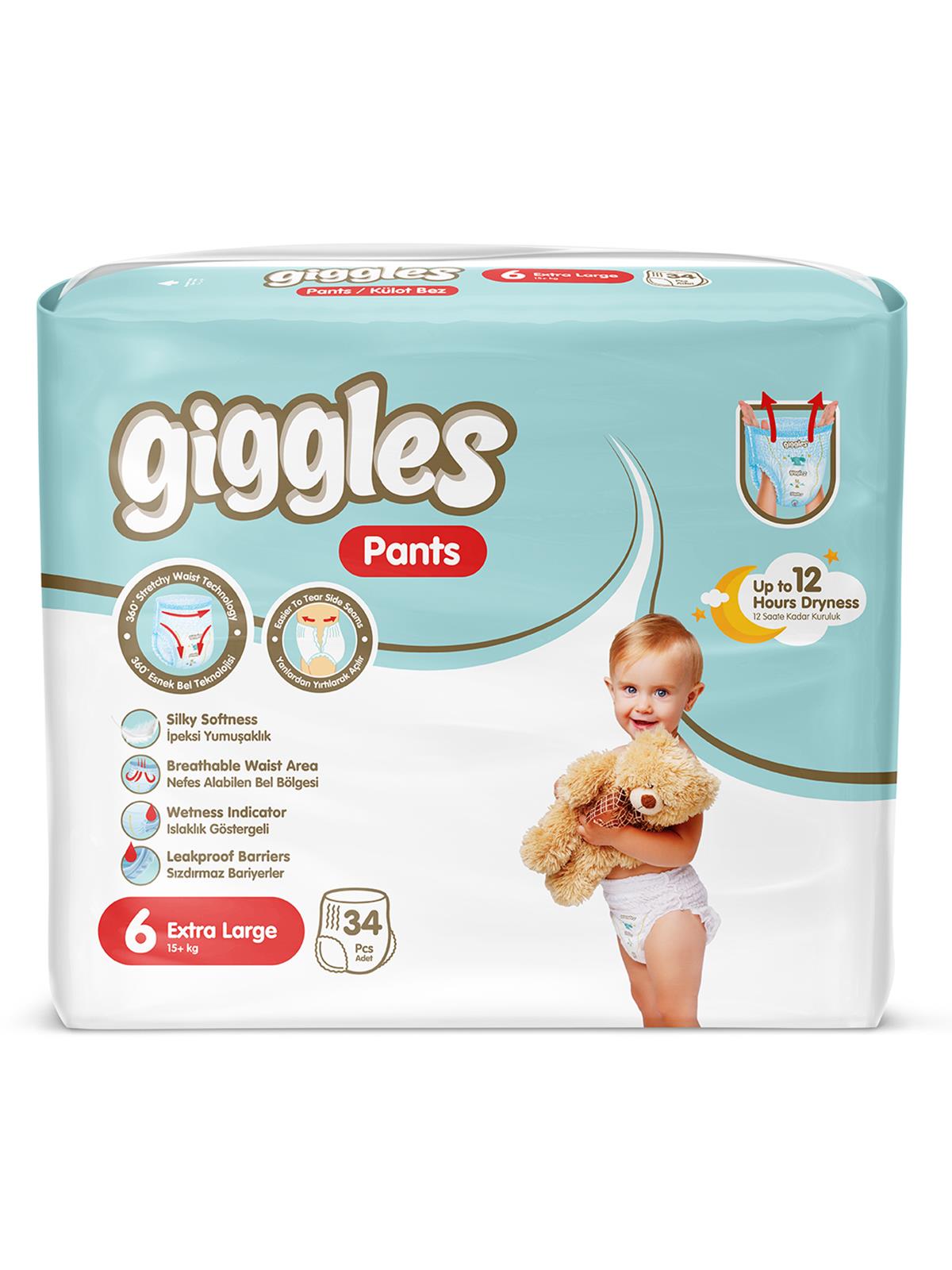 Giggles Natural Bebek Bezi Jumbo Paket Xl 34 Adet