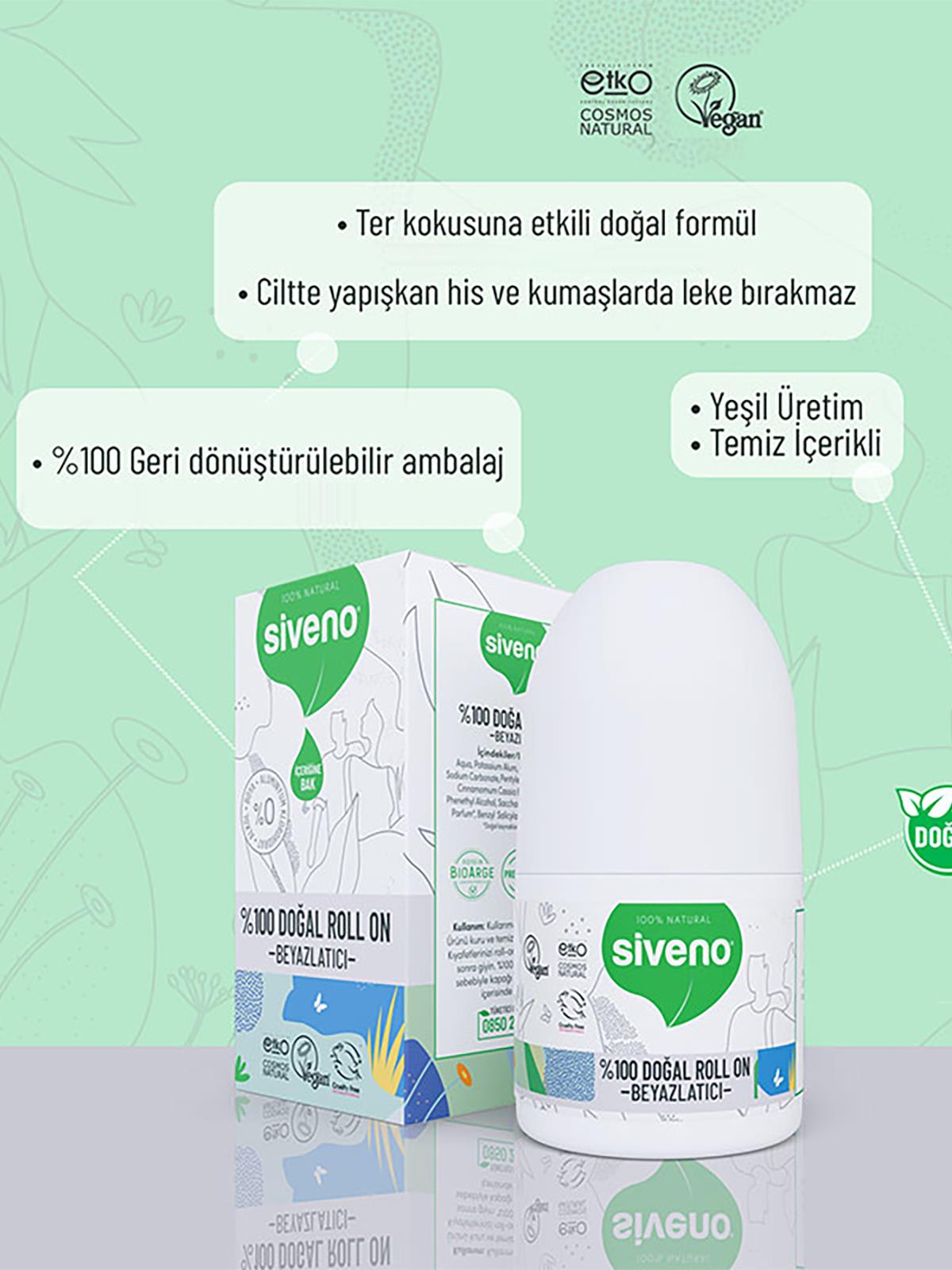 Siveno %100 DOĞAL ROLL-ON- BEYAZLATICI