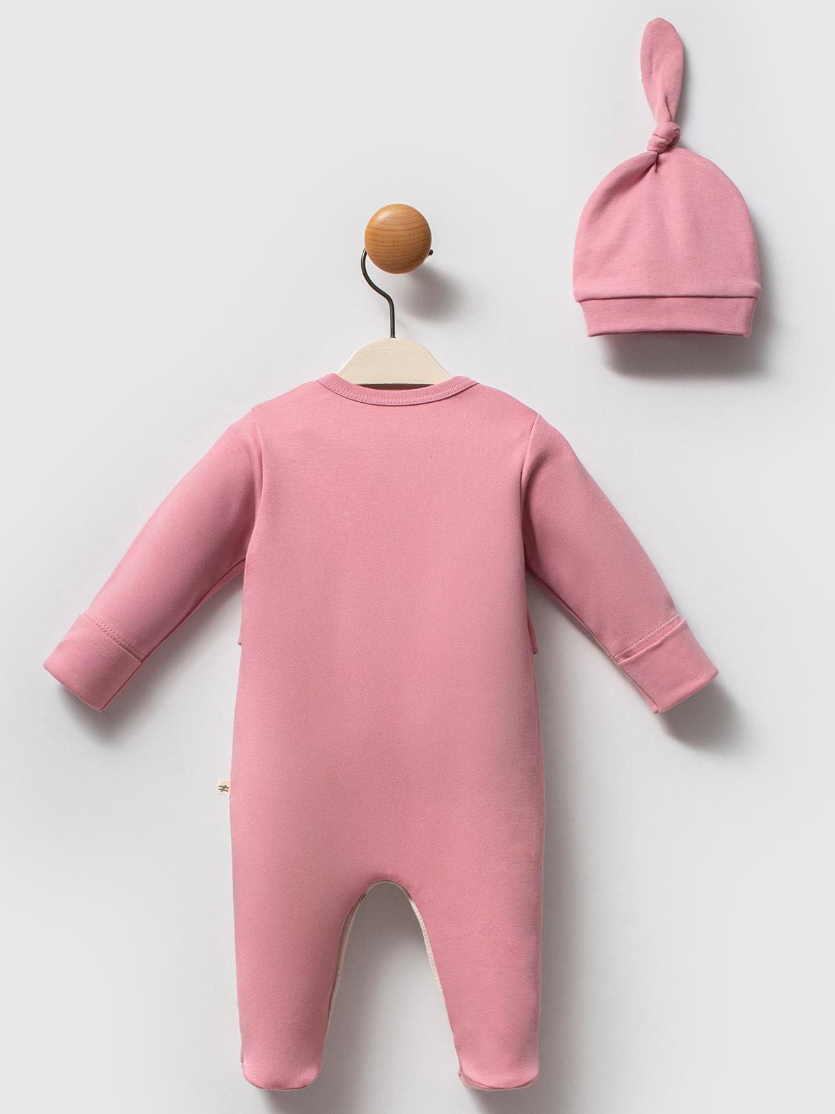 Moi Noi 2Li Şapkalı Baskılı Tulum - Pembe