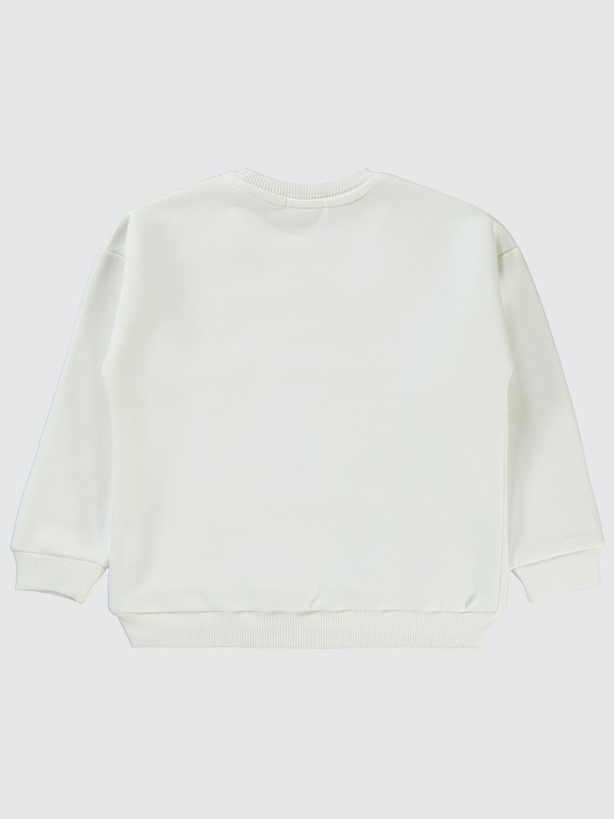 Civil Girls Pullu Baykuş Baskılı 6-9 Yaş Sweatshirt - Ekru
