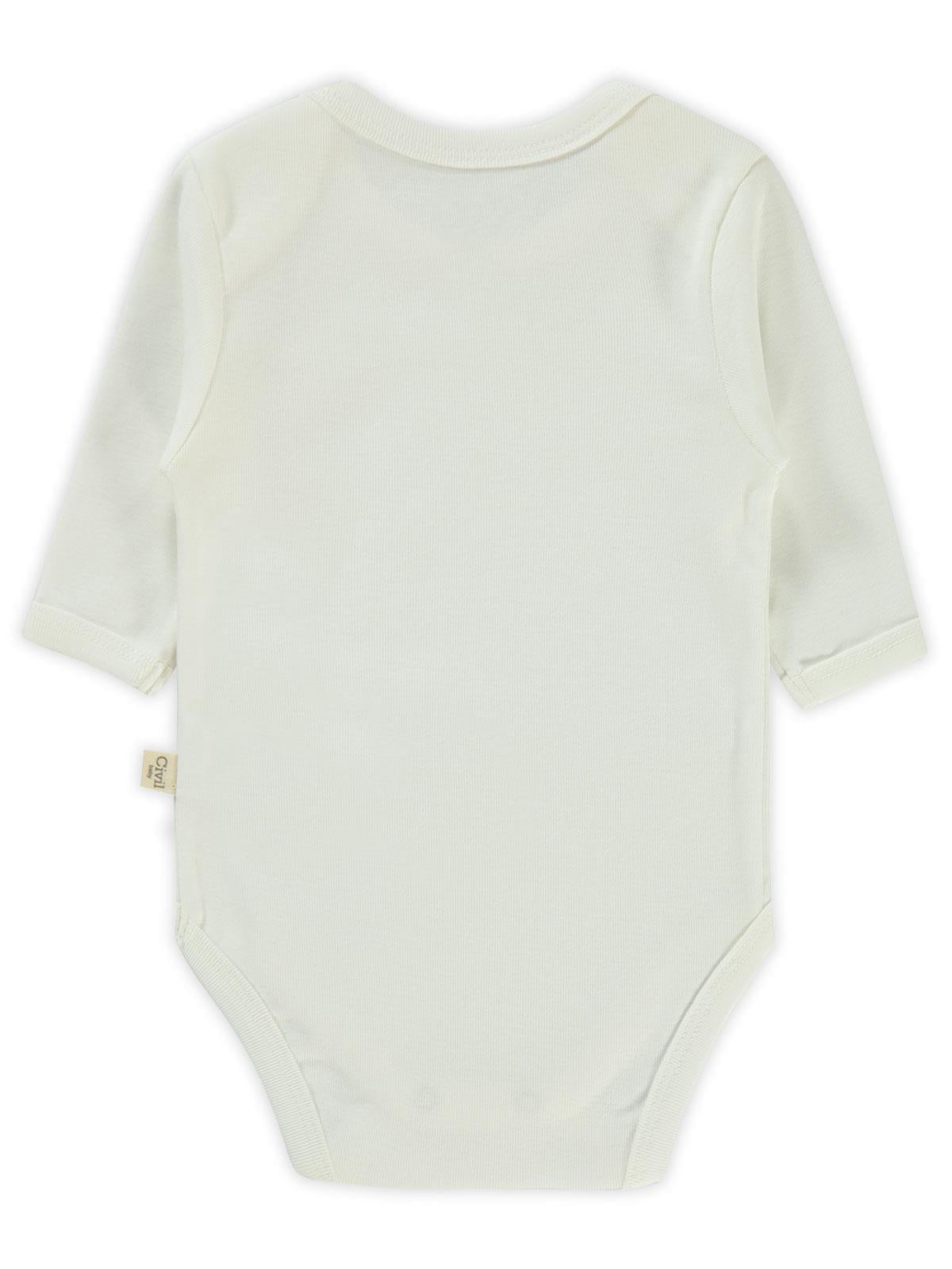 Civil Baby Düz Uzun Kol 0-1 Ay Çıtçıtlı Badi - Beyaz
