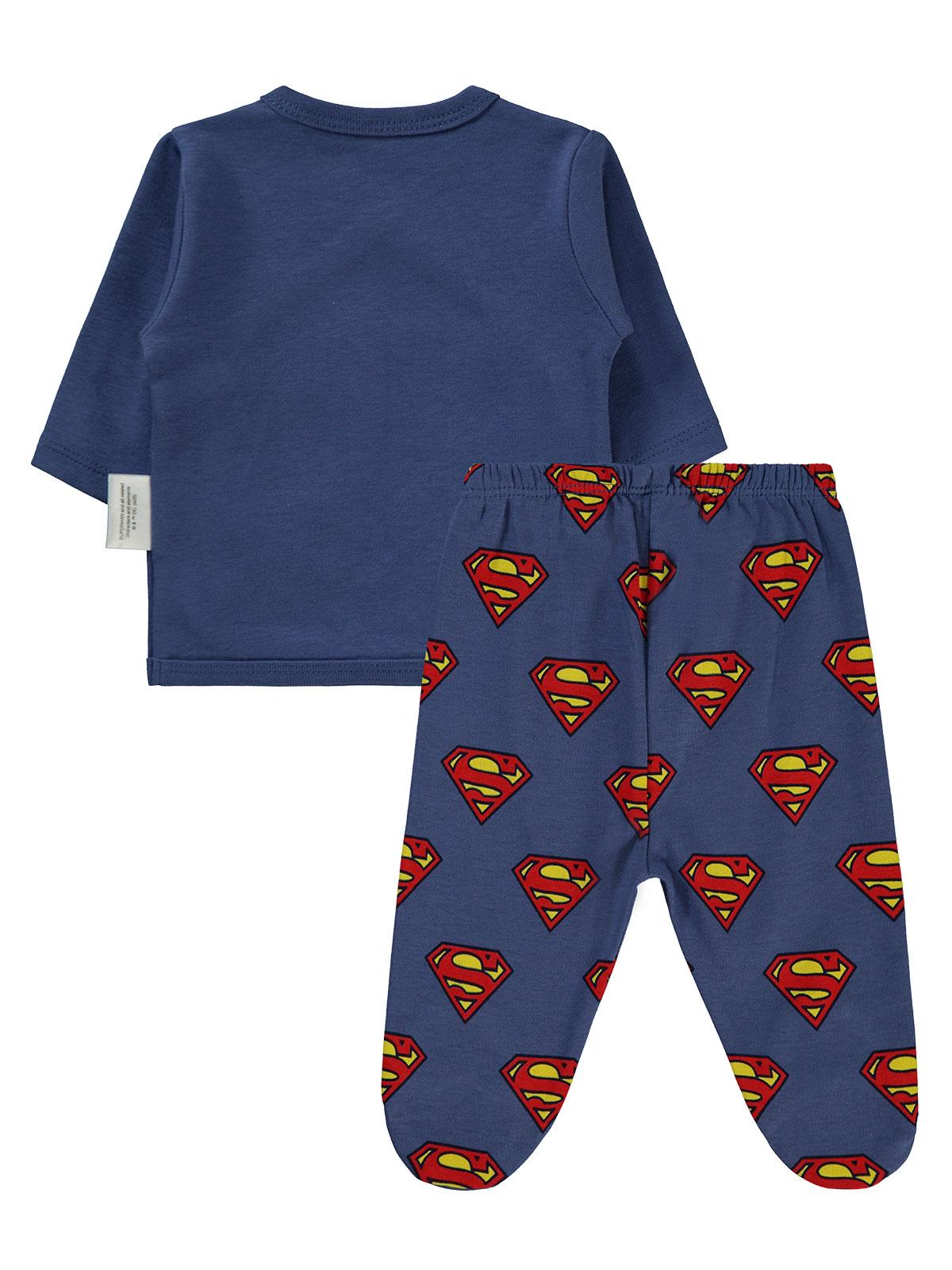 Superman Logo Zıbın Takımları - Mavi