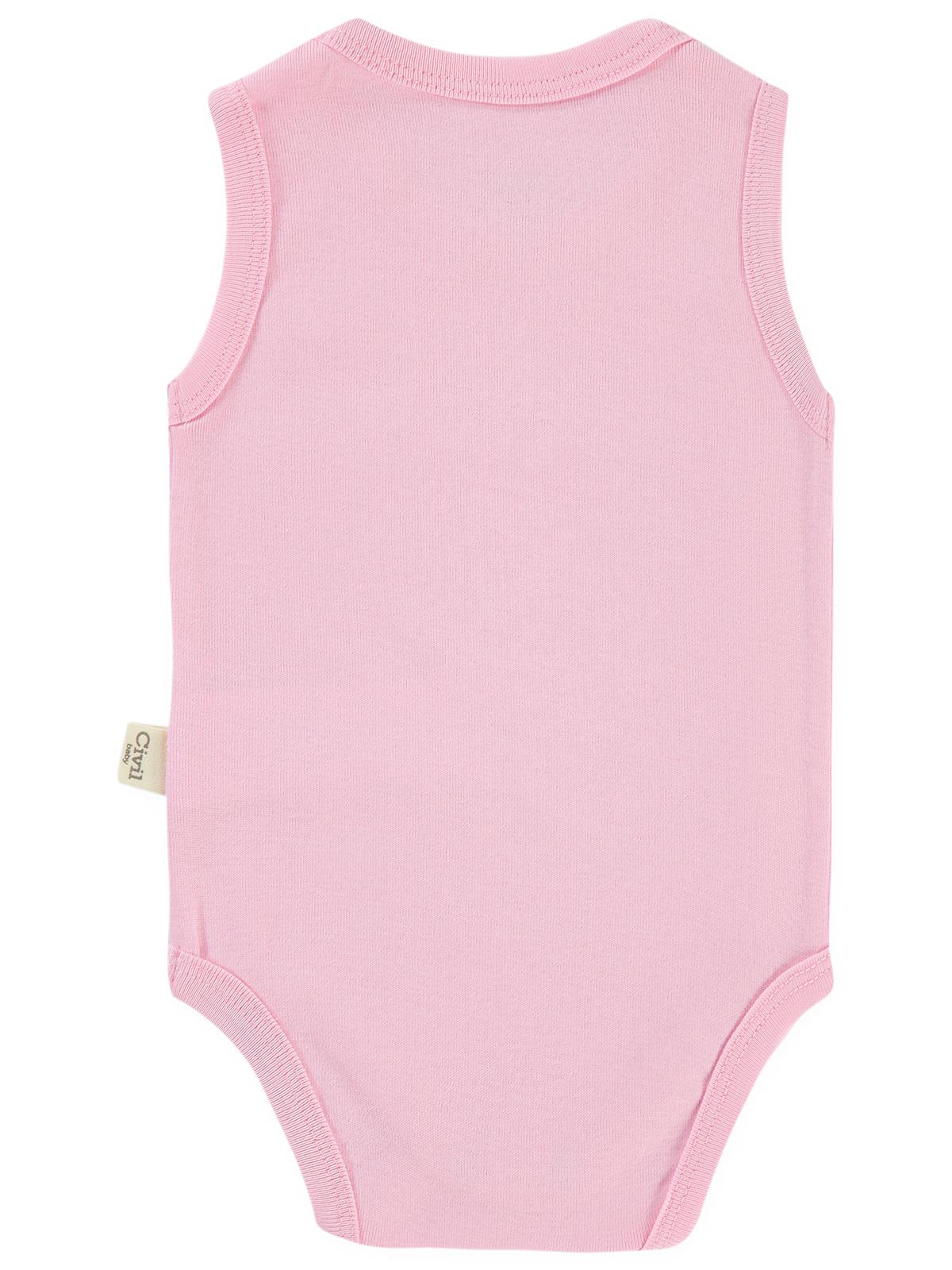 Civil Baby Düz Renkli 3-9 Ay Çıtçıtlı Badi - Pembe