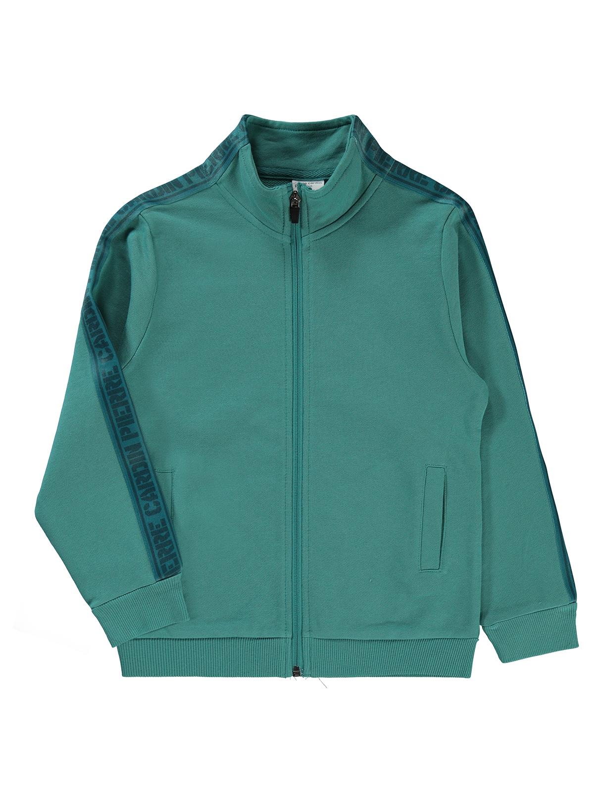 Pierre Cardin Şeritli 10-12 Yaş Hırka - Yeşil