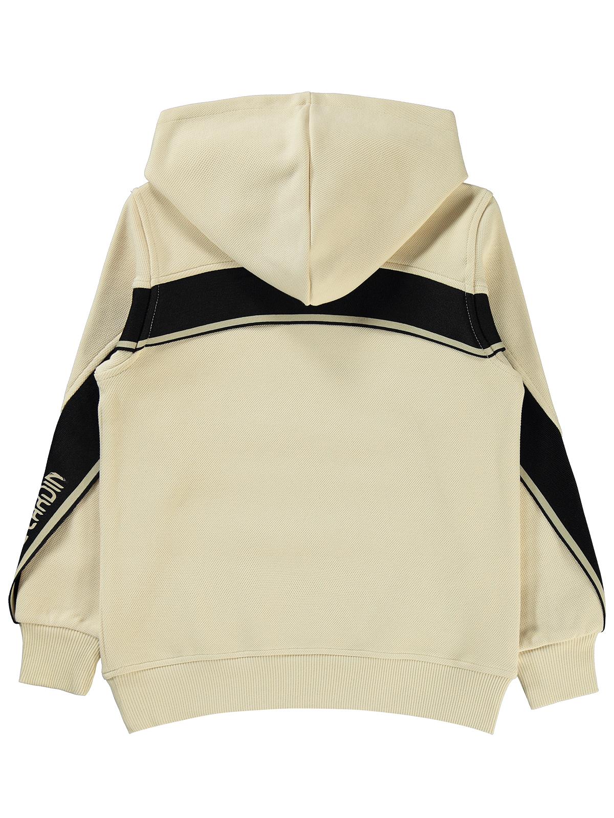 Pierre Cardin Baskılı Sweatshirt | Pike Uzun Kol Kapşonlu Baskılı | Okul Kreş ve Günlük Kullanım - Bej