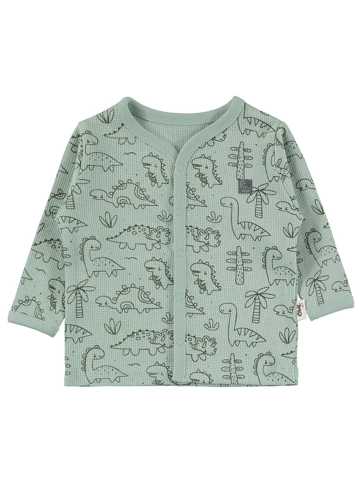 Civil Baby Dinozor Empirme 1-6 Ay Pijama Takımı - Haki