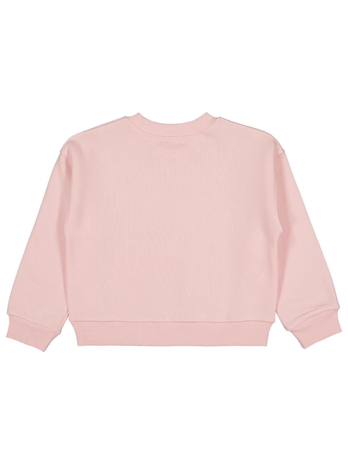 Civil Kız Çocuk Düz Sweatshirt | 3 İp Uzun Kol Bisiklet Yaka | Okul Kreş ve Günlük Kullanım - Pembe