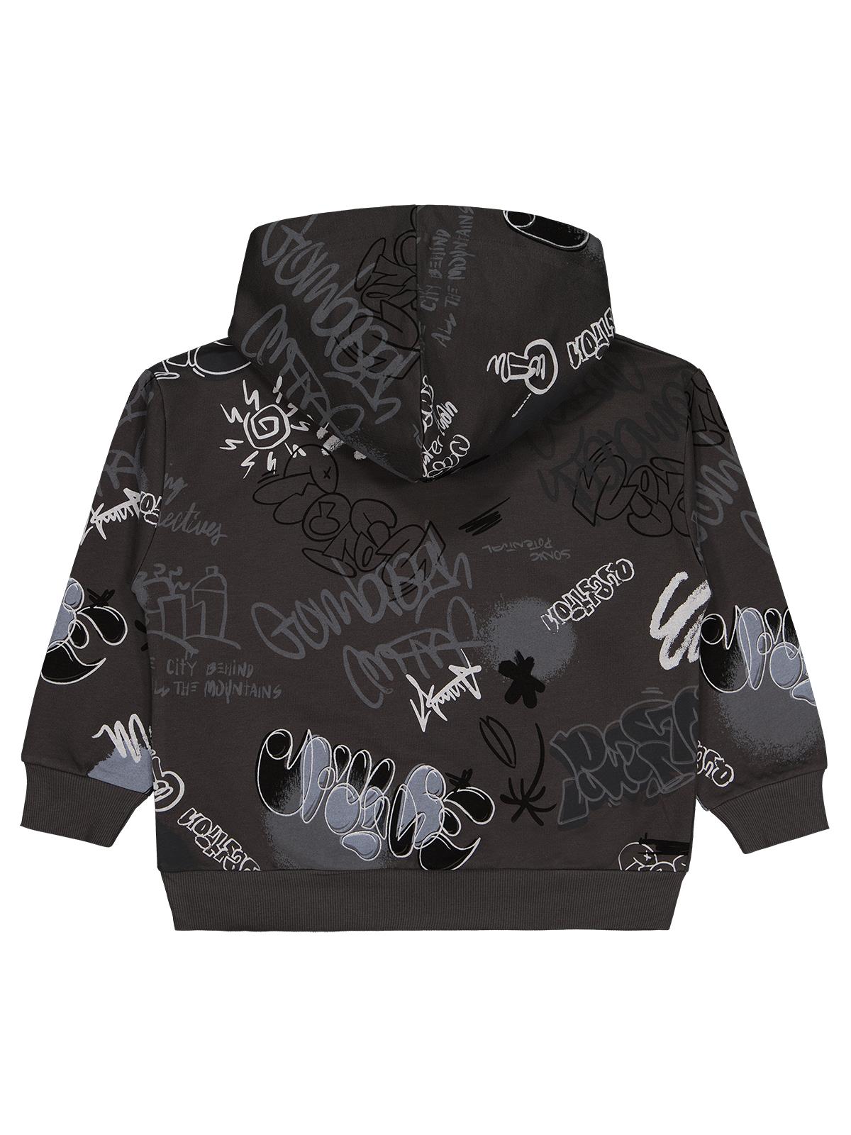 Civil Erkek Çocuk Grafiti Empirme Baskılı Sweatshirt | 2 İp Uzun Kol | Okul Kreş ve Günlük Kullanım - Gri