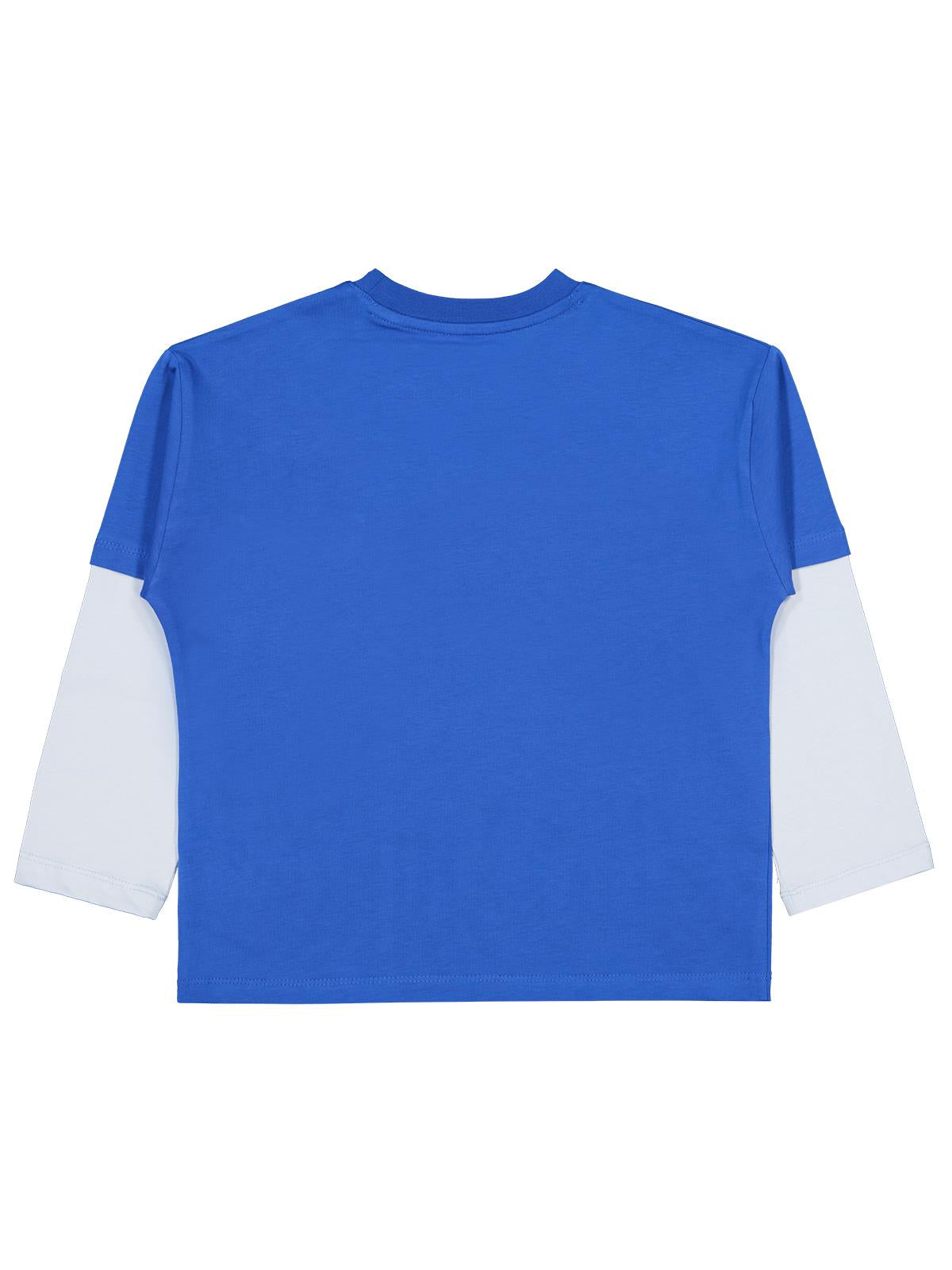 Civil Erkek Çocuk Çıkma Kol - Etiketli Sweatshirt | Süprem Uzun Kol | Okul Kreş ve Günlük Kullanım - Mavi