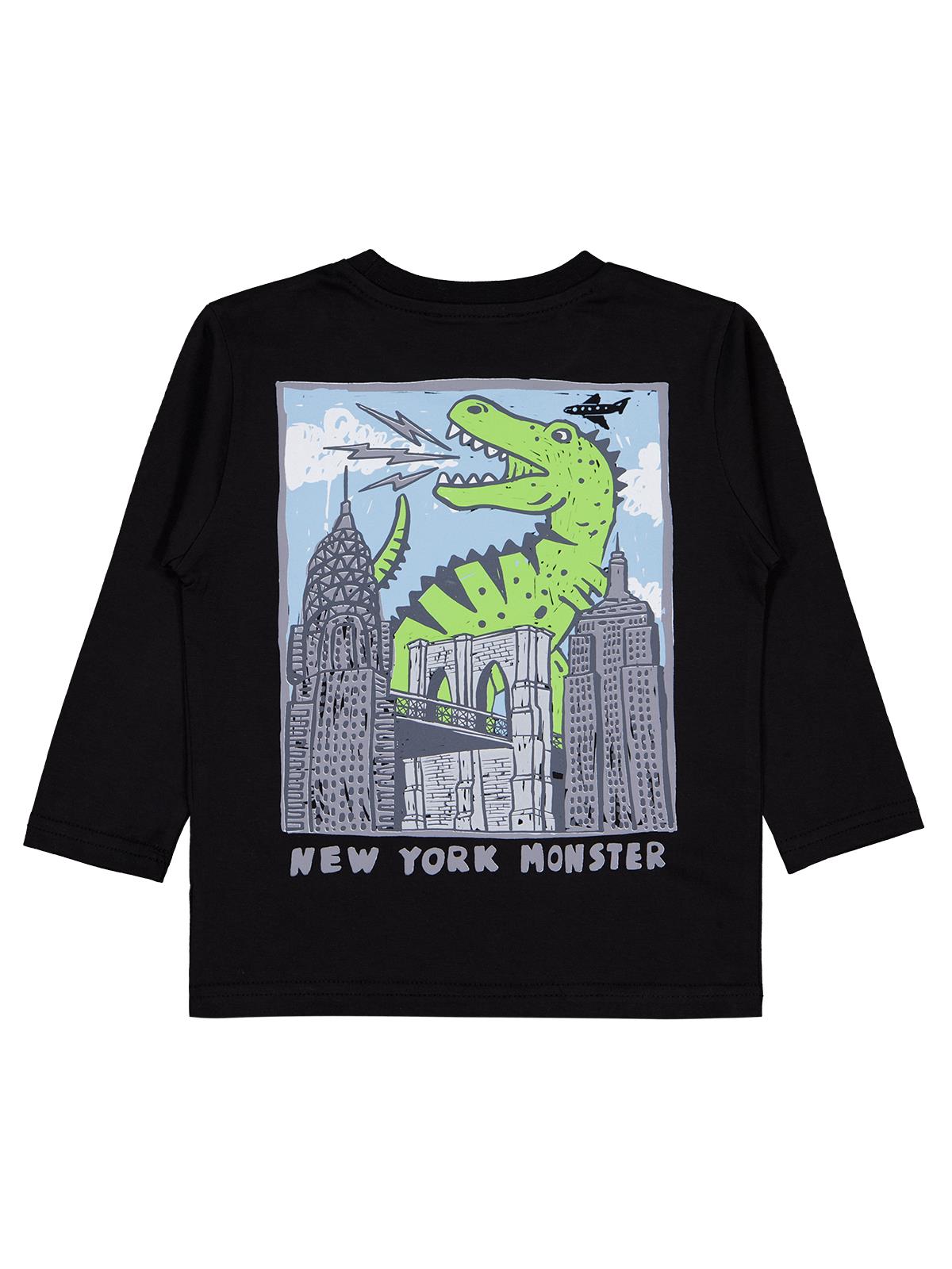 Civil Erkek Çocuk Stay Brave baskılı Sweatshirt | Süprem Uzun Kol | Okul Kreş ve Günlük Kullanım - Siyah