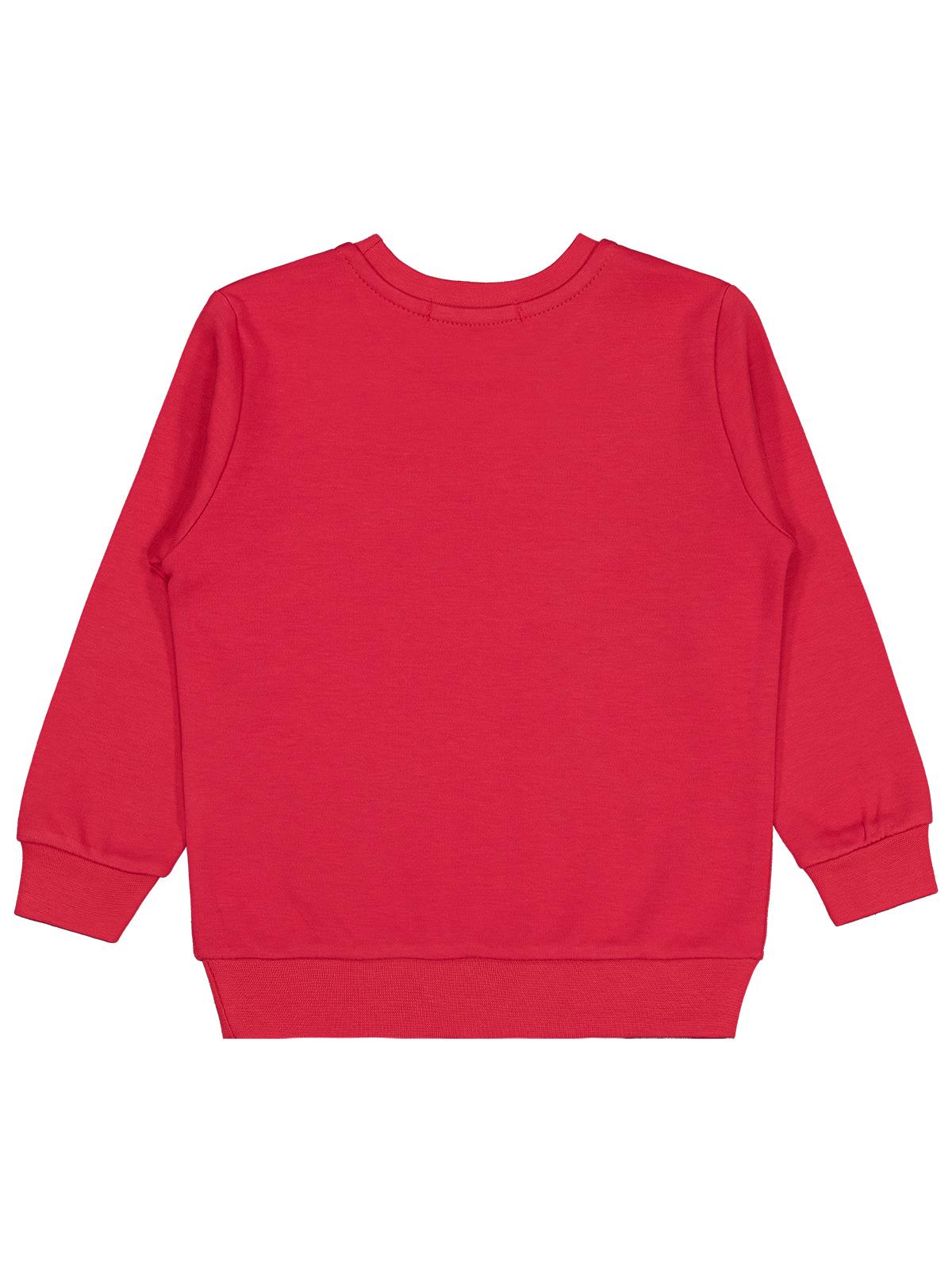 Civil Kız Çocuk Düz Sweatshirt | İnterlok Uzun Kol Bisiklet Yaka | Okul Kreş ve Günlük Kullanım - Kırmızı