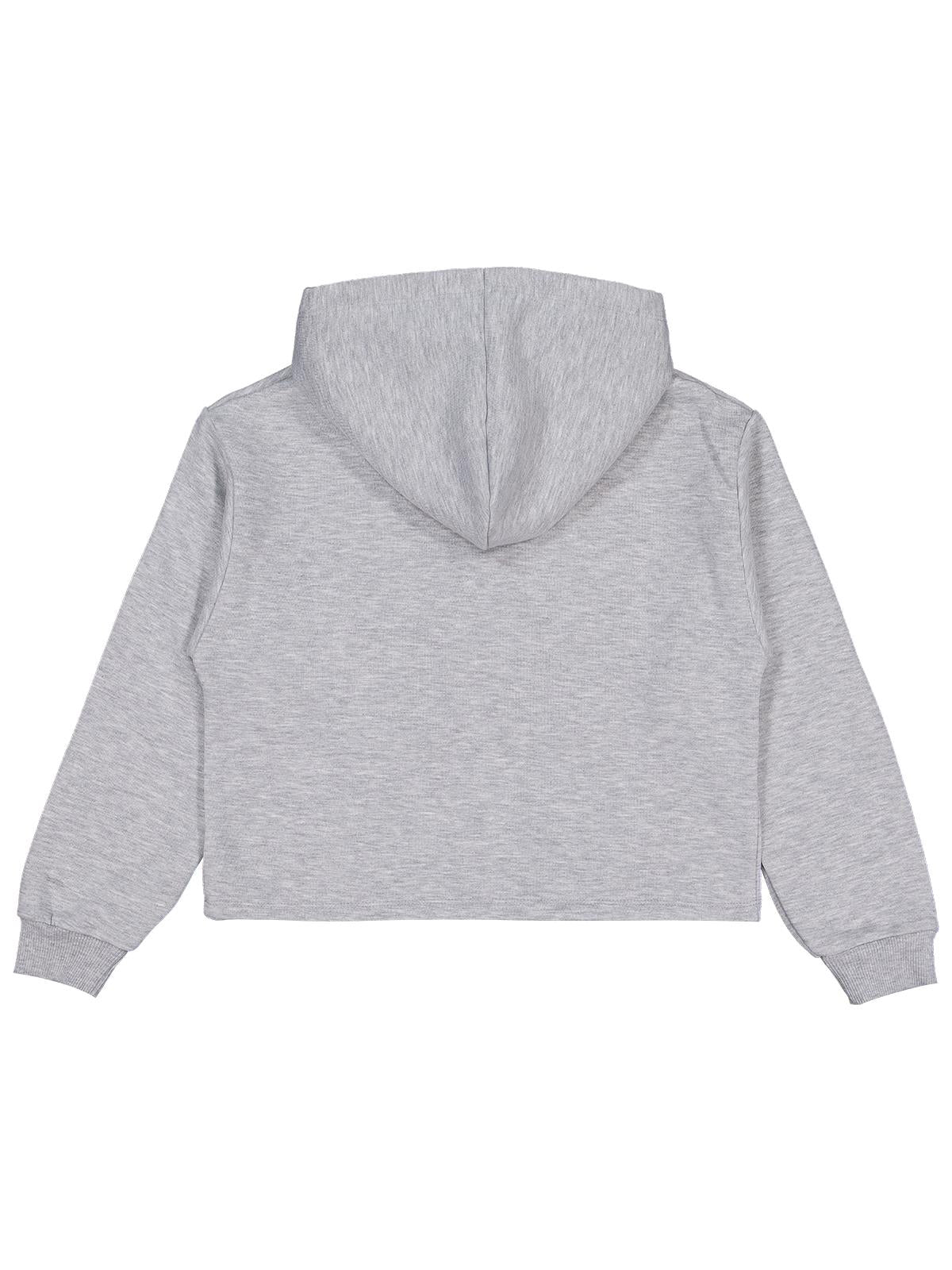 Civil Kız Çocuk New York Campion Baskılı Sweatshirt | 3 İp Uzun Kol | Okul Kreş ve Günlük Kullanım - Gri