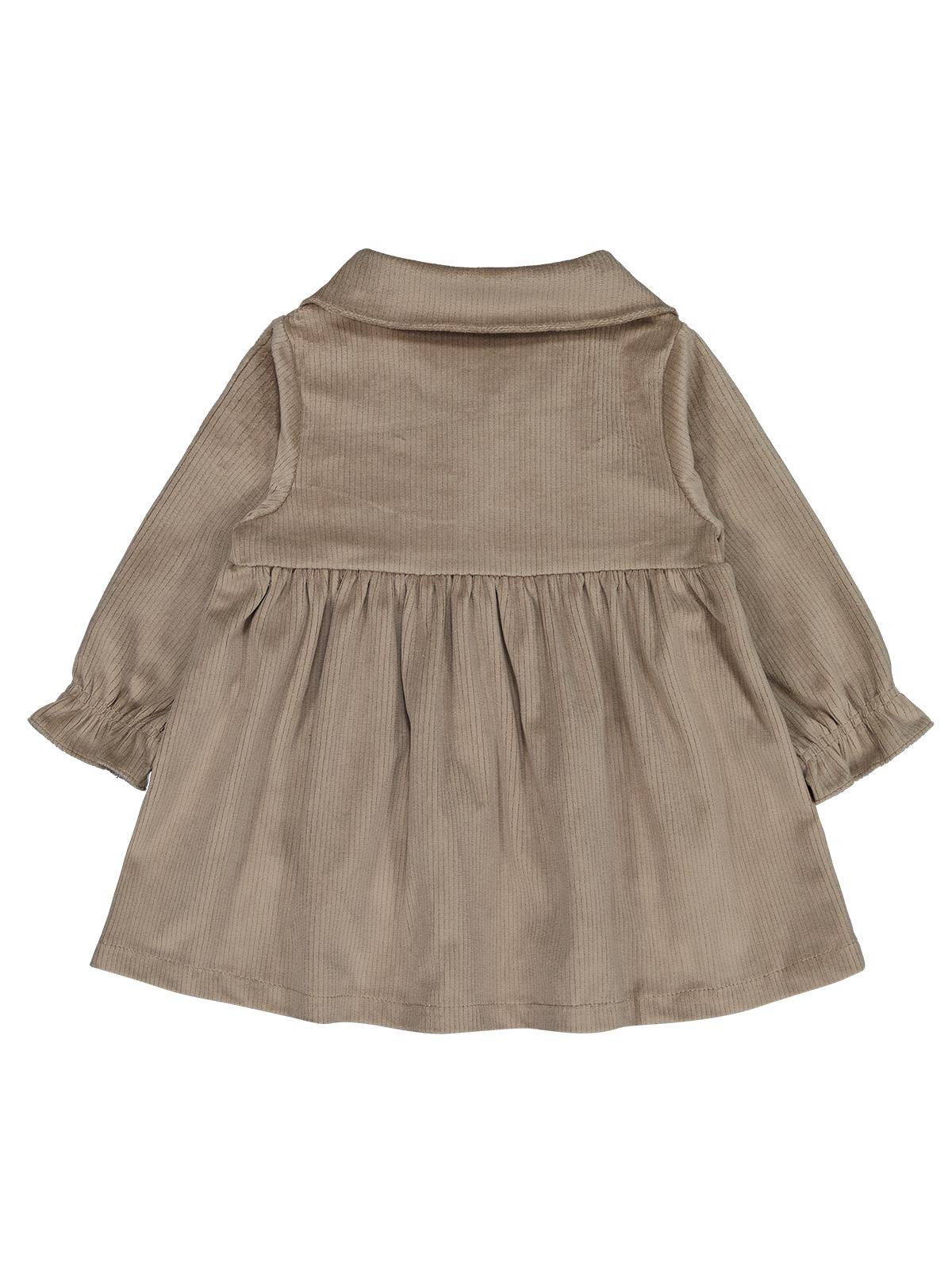 Civil Baby Düğme ve Cepli 6-18 Ay Elbise - Bej
