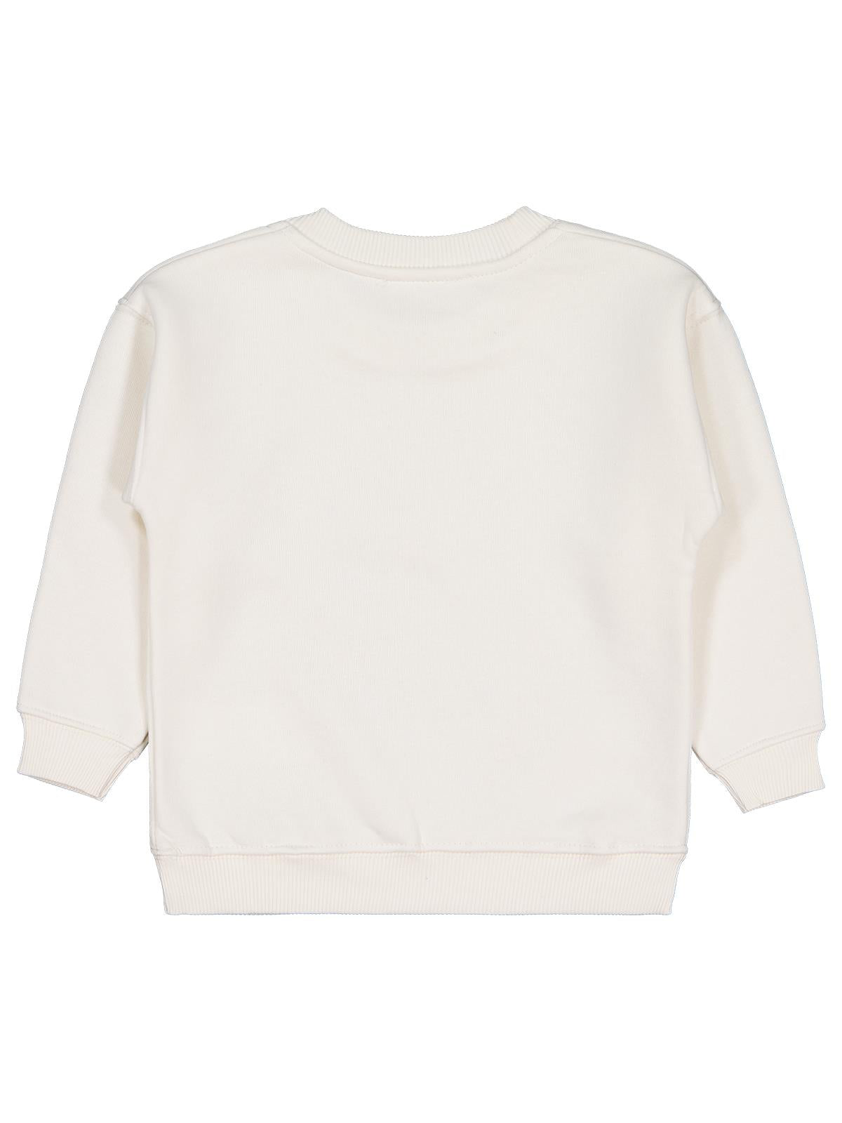 Civil Girls Kız Çocuk Leopar Baskılı Sweatshirt | 3 İp Uzun Kol | Okul Kreş ve Günlük Kullanım - Ekru