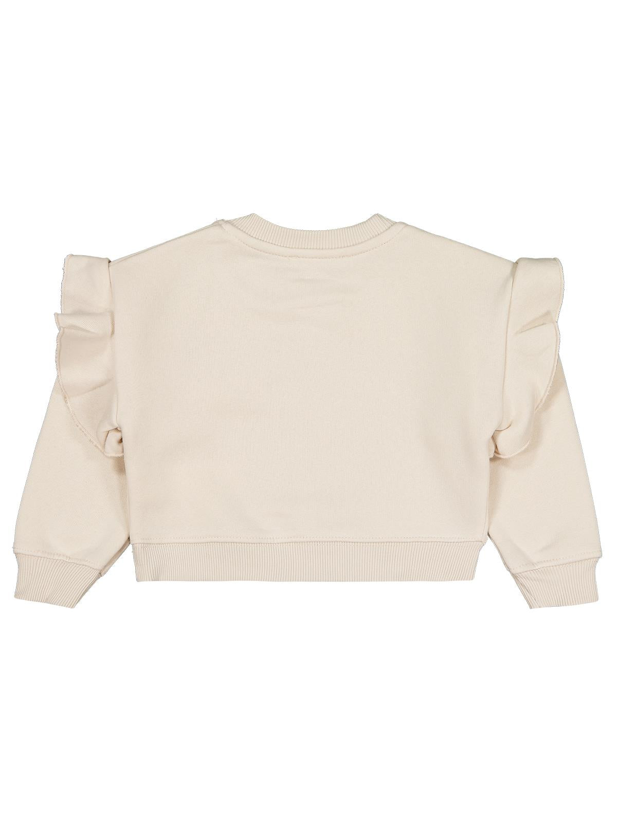 Civil Kız Çocuk Kelebek Baskılı Sweatshirt | 3 İp Uzun Kol | Okul Kreş ve Günlük Kullanım - Bej