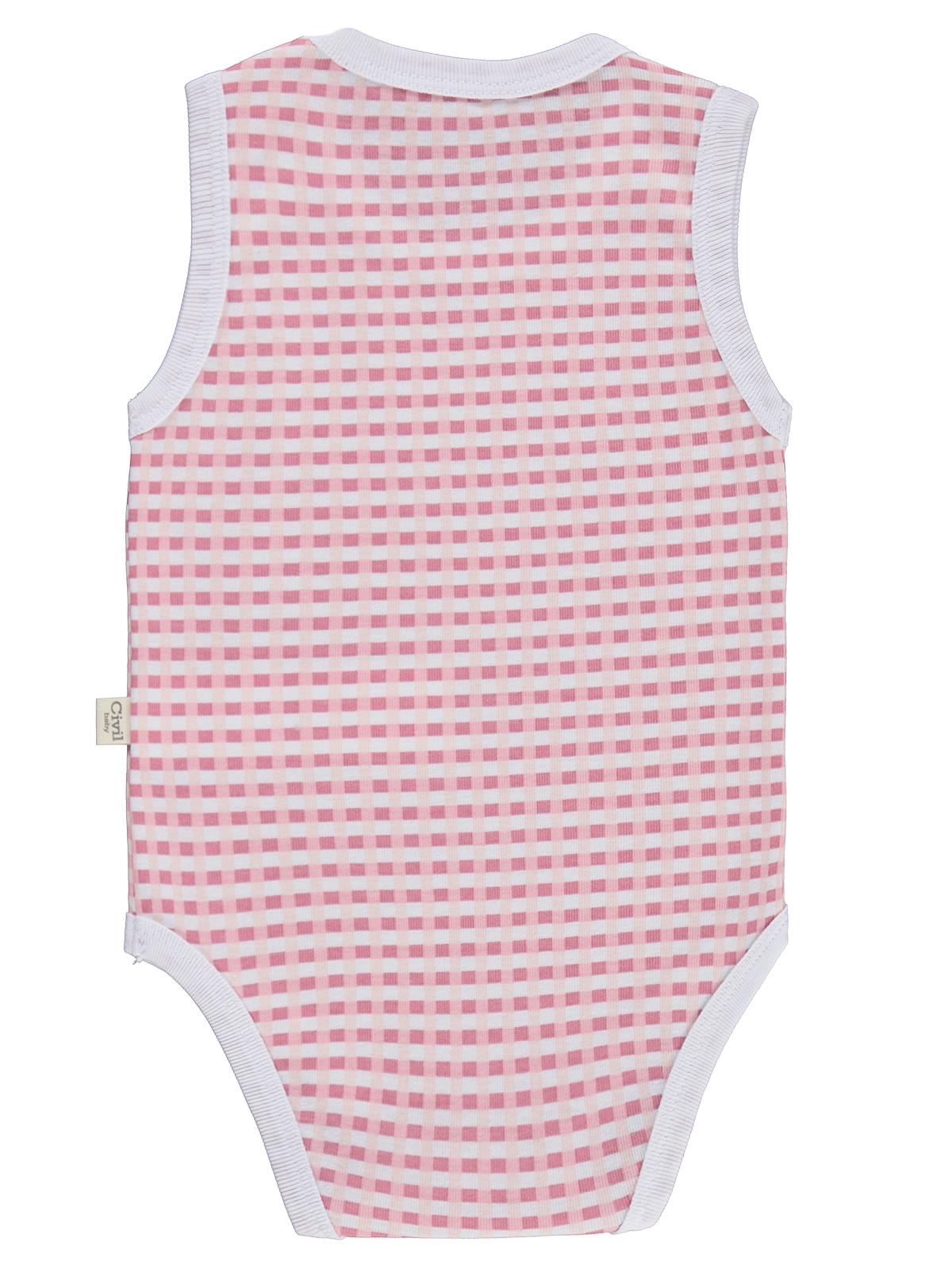 Civil Baby 3 lü Kedi Empirmeli Sıfır Kol 0-36 Ay Çıtçıtlı Badi - Beyaz