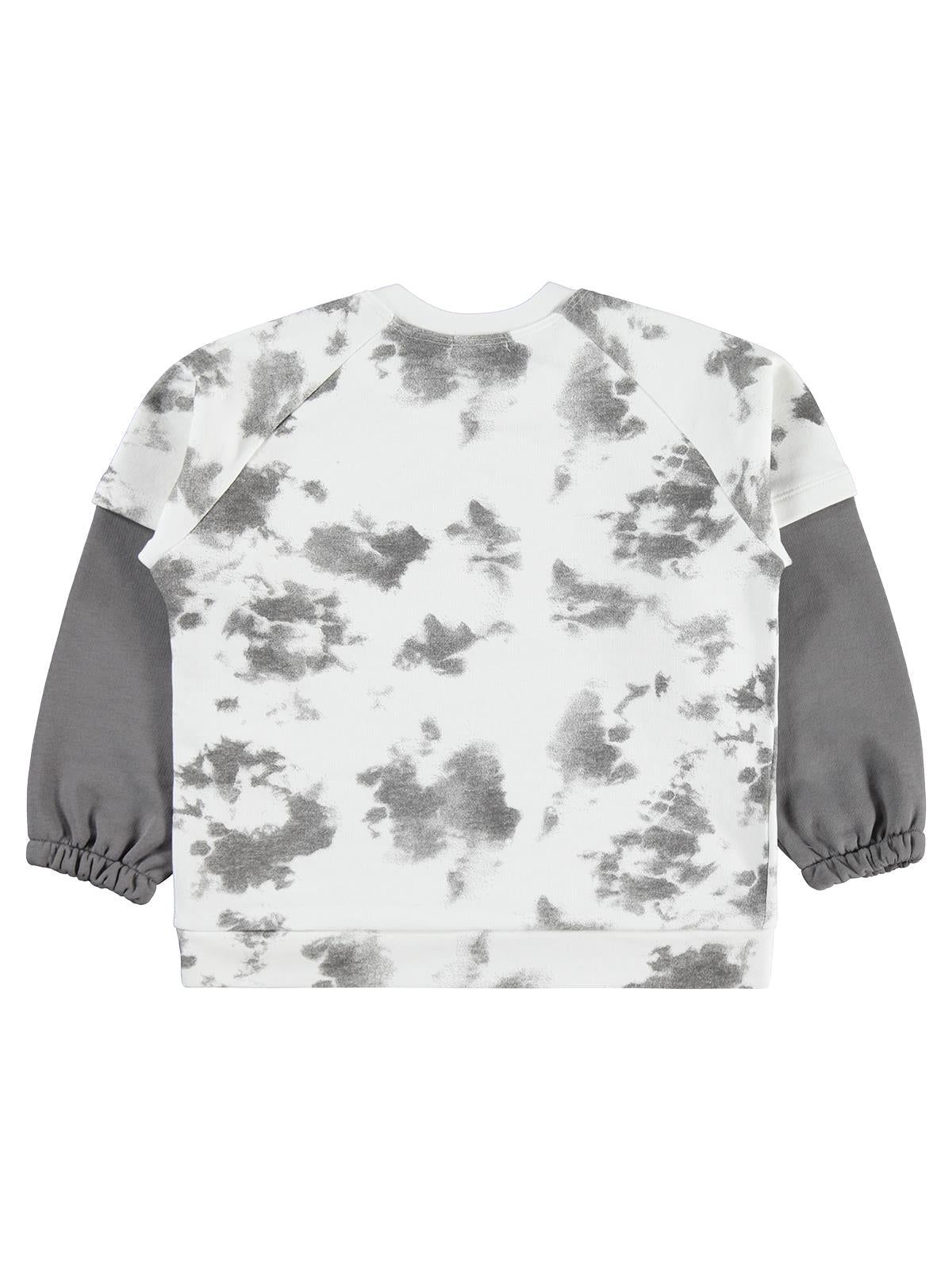 Civil Erkek Çocuk Whıte Fox Baskılı Sweatshirt | 3 İp Uzun Kol | Okul Kreş ve Günlük Kullanım - Gri