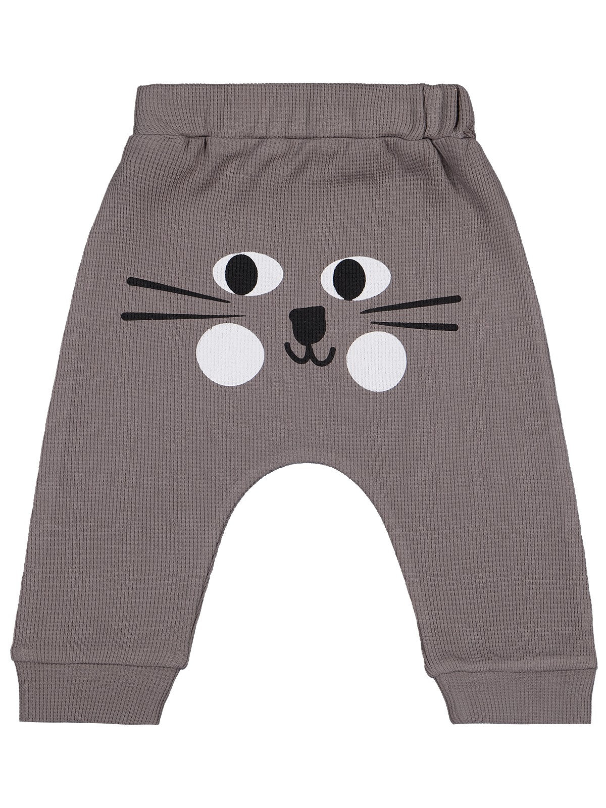 Civil Baby Kedi Yüz Baskılı 6-18 Ay Tek Alt Bebe - Gri