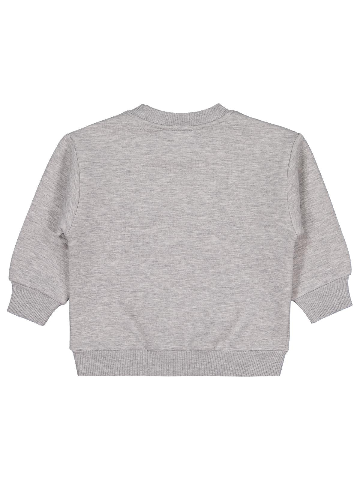 Civil Erkek Çocuk Bear Baskı-Nakışlı Sweatshirt | 3 İp Uzun Kol | Okul Kreş ve Günlük Kullanım - Gri