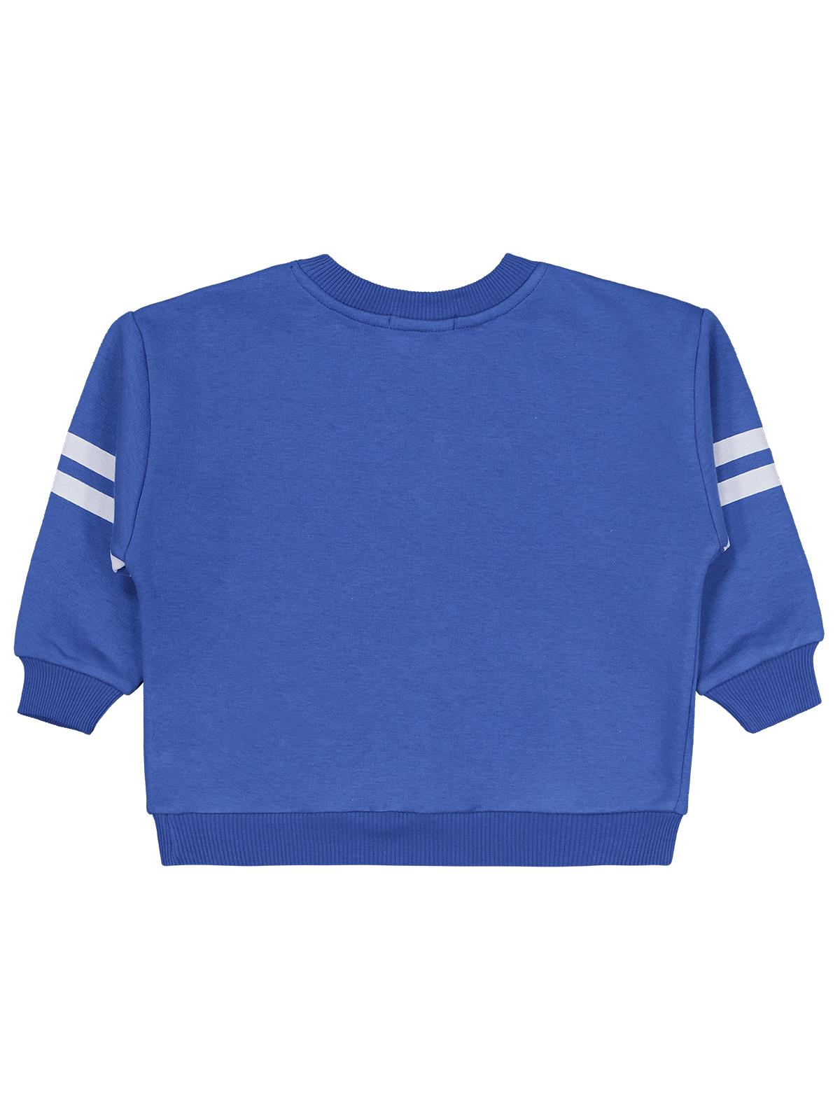 Civil Erkek Çocuk Cool Dude Baskı/Nakışlı Sweatshirt | 3 İp Uzun Kol | Okul Kreş ve Günlük Kullanım - Mavi
