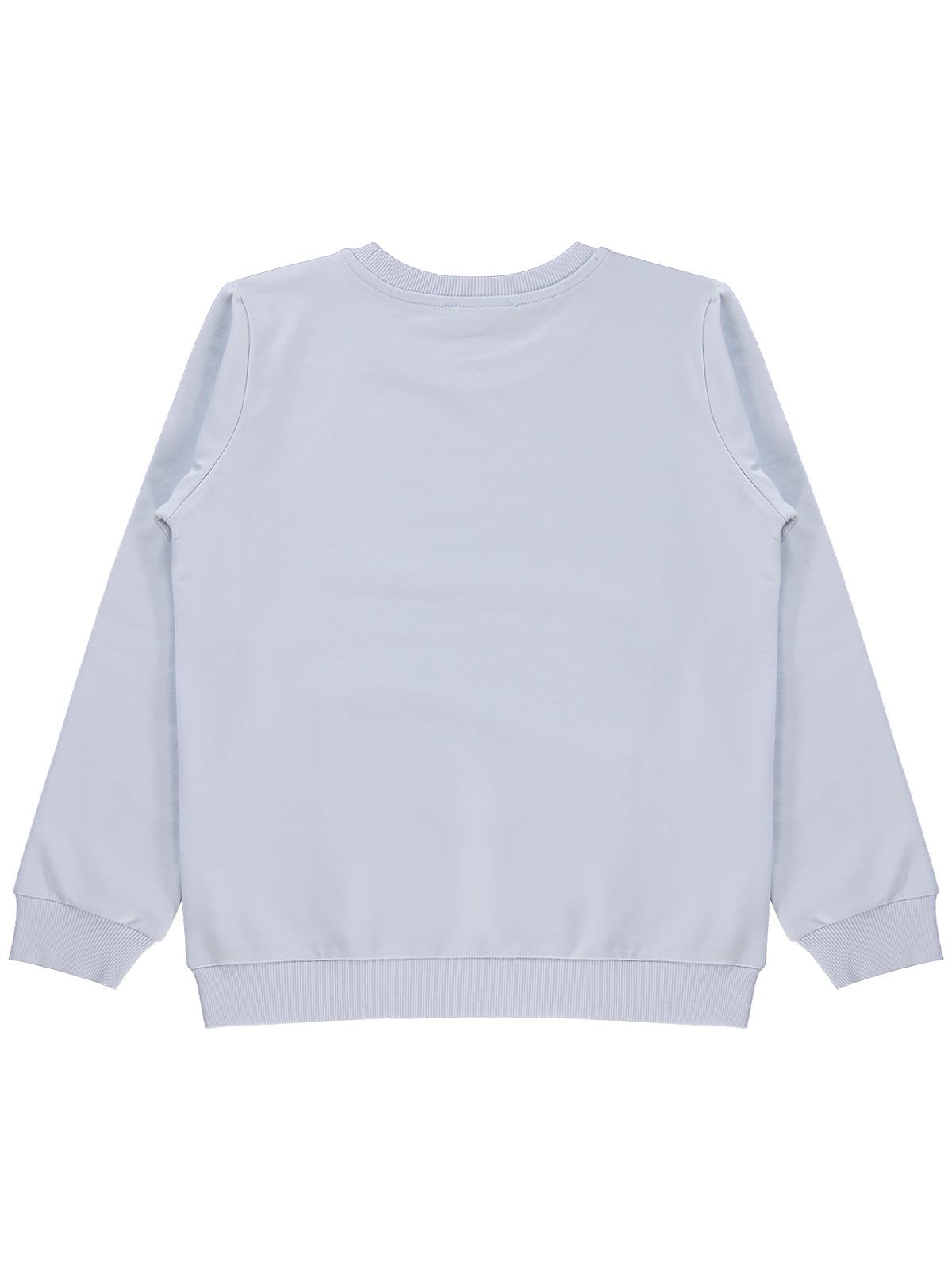 Civil Kız Çocuk Sweatshirt | 2 İp Uzun Kol Bisiklet Yaka Baskılı | Okul Kreş ve Günlük Kullanım - Mavi