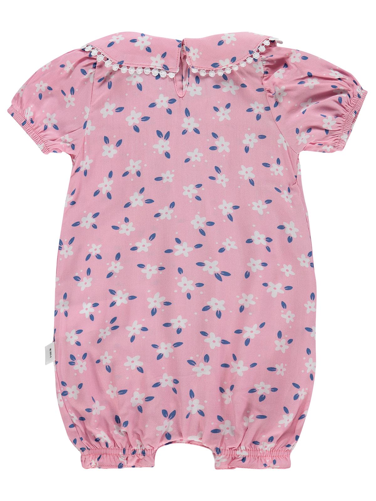 Civil Baby Kol Ve Yaka Fırfırlı 6-18 Ay Tulum - Pembe