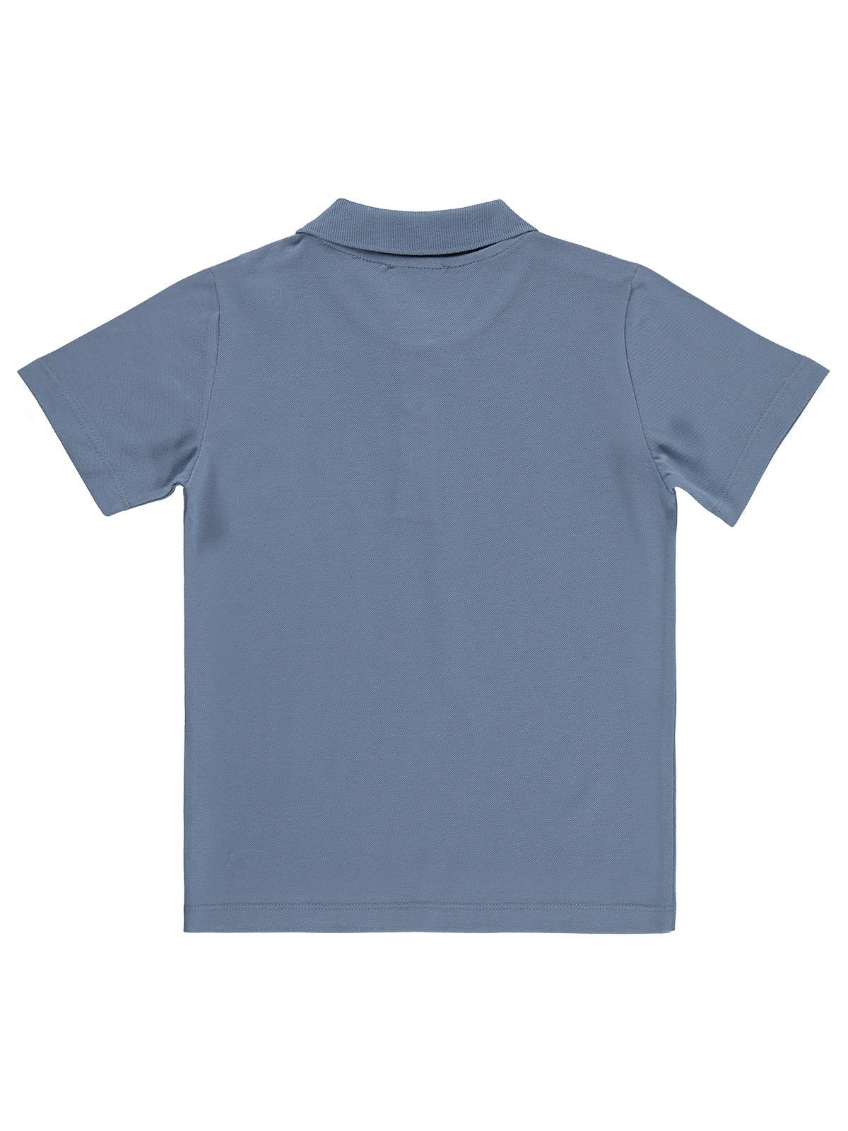 Civil Boys Erkek Çocuk Palmiye Nakışlı Polo Yaka 6-9 Yaş Tişört - Mavi
