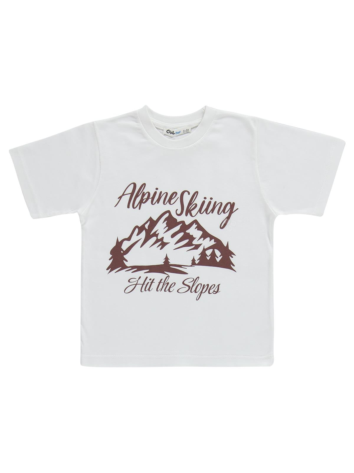 Civil Boys Alpine Baskılı Tişörtlü 2-5 Yaş Gömlek - Kahverengi