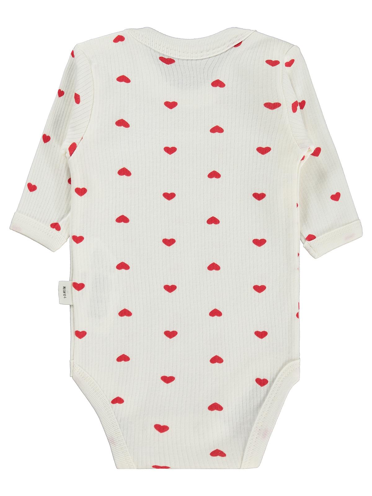 Civil Baby Kalp Empirme 1-36 Ay Çıtçıtlı Badi - Ekru