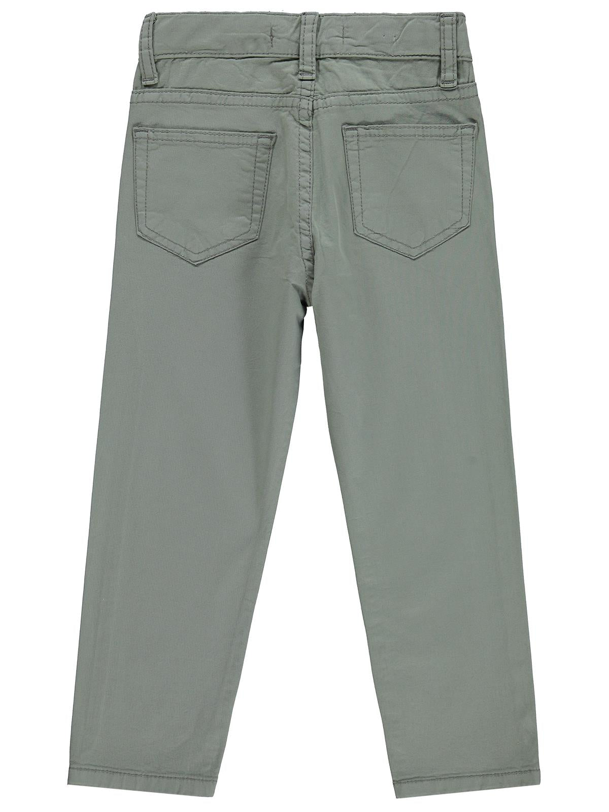 Civil Erkek Çocuk 5 Cep Basic Pantolon | Gabardin | Okul Kreş ve Günlük Kullanım - Yeşil
