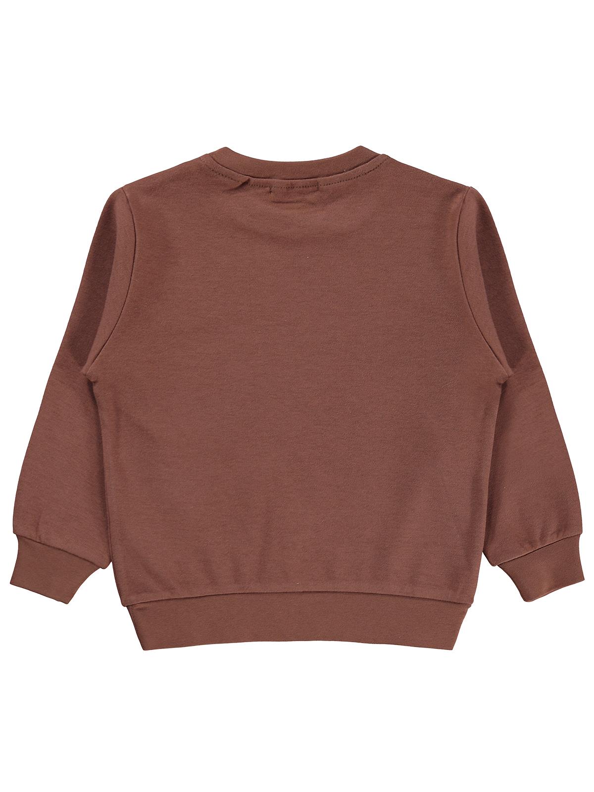 Civil Boys Erkek Çocuk Tili Rakun Ayı Baskılı Sweatshirt Km | İnterlok | Okul Kreş ve Günlük Kullanım - Kahverengi