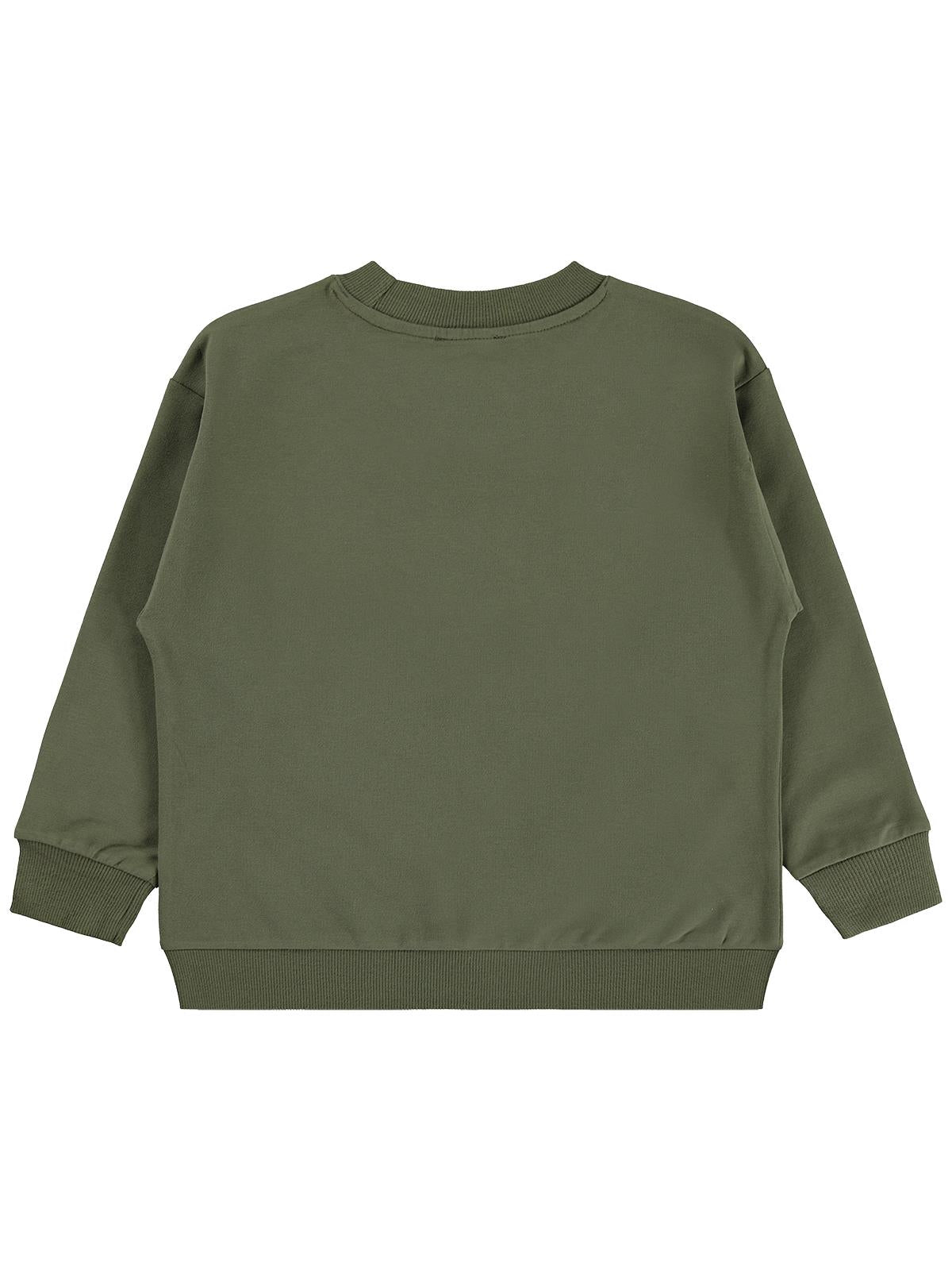 Civil Boys Erkek Çocuk Basic Sweatshirt | Fırçalı 2 İp Uzun Kol | Okul Kreş ve Günlük Kullanım - Haki