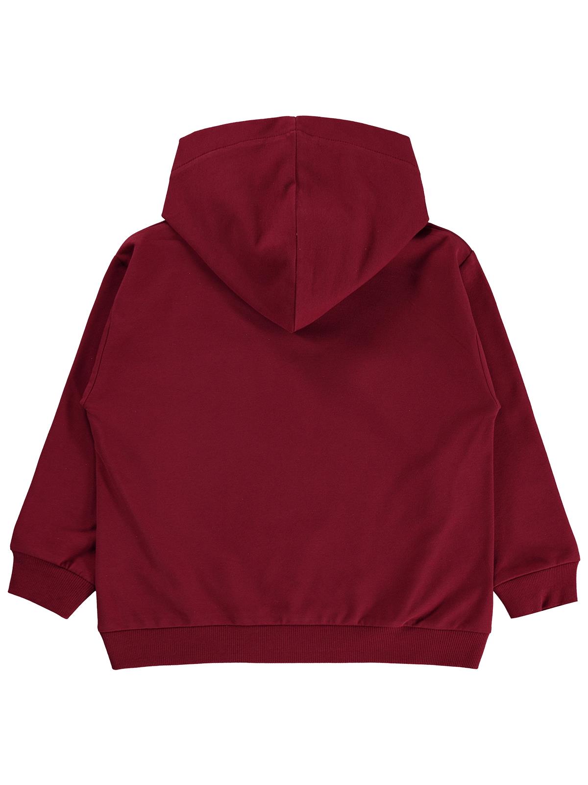 Civil Boys Erkek Çocuk Basic Kapşonlu Sweatshirt | Fırçalı 2 İp Uzun Kol | Okul Kreş ve Günlük Kullanım - Bordo