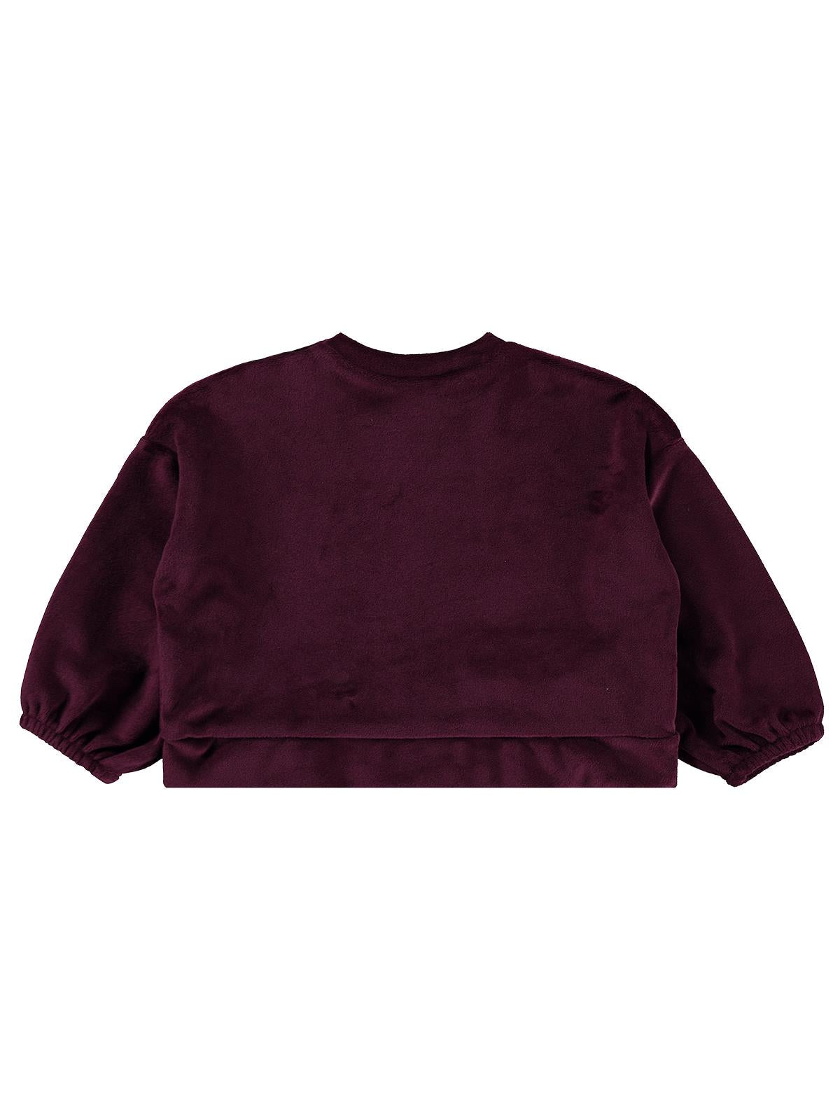 Civil Baby Fransız Kadife Fiyonklu 6-18 Ay Sweatshirt - Lila