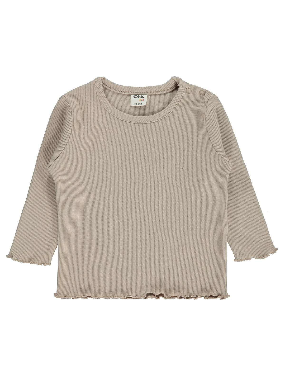 Civil Baby Kol Ucu Detaylı 6-18 Ay Sweatshirt - Bej