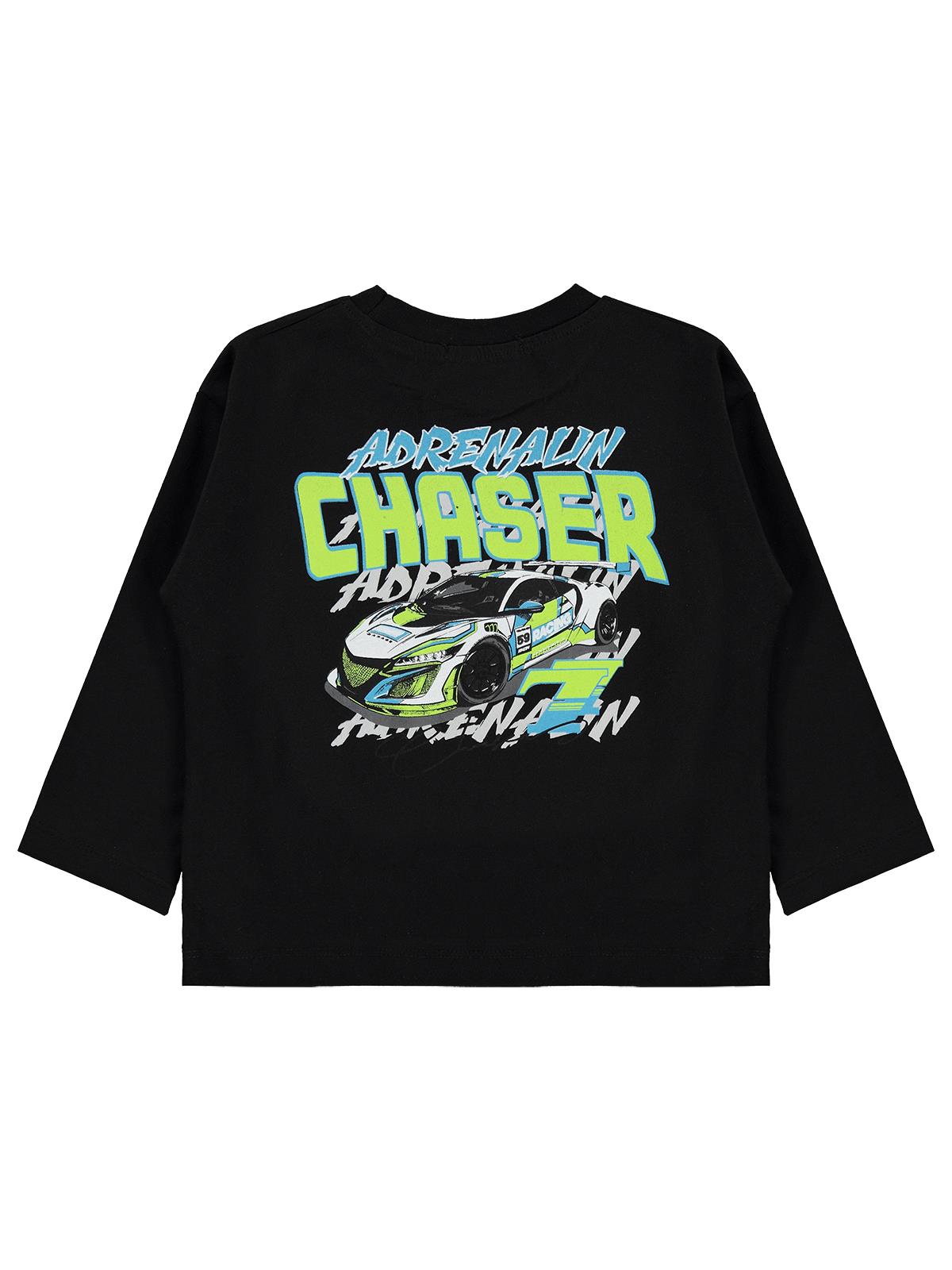 Civil Erkek Çocuk Chaser Araba Baskılı Sweatshirt Km | Süprem | Okul Kreş ve Günlük Kullanım - Siyah