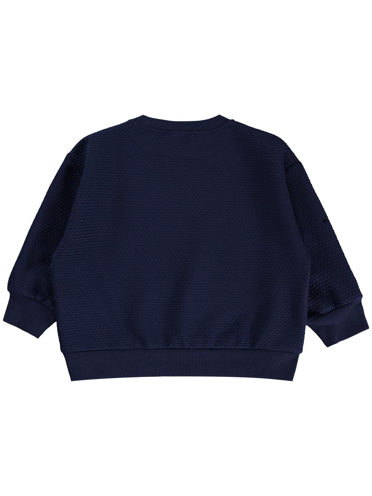 Civil Erkek Çocuk Petek Kumaşlı Sweatshirt | Jakarlı Süprem Uzun Kol | Okul Kreş ve Günlük Kullanım - Lacivert