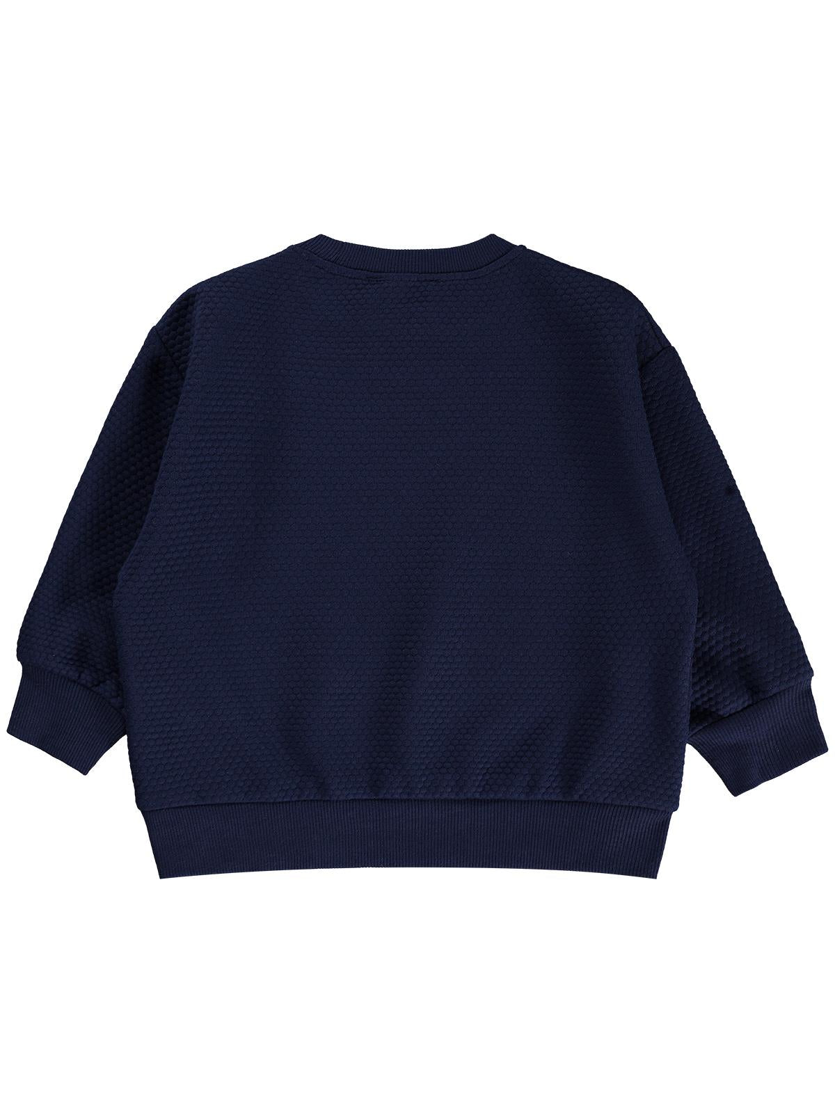 Civil Boys Erkek Çocuk Petek Kumaşlı Sweatshirt | Jakarlı Süprem Uzun Kol | Okul Kreş ve Günlük Kullanım - Lacivert