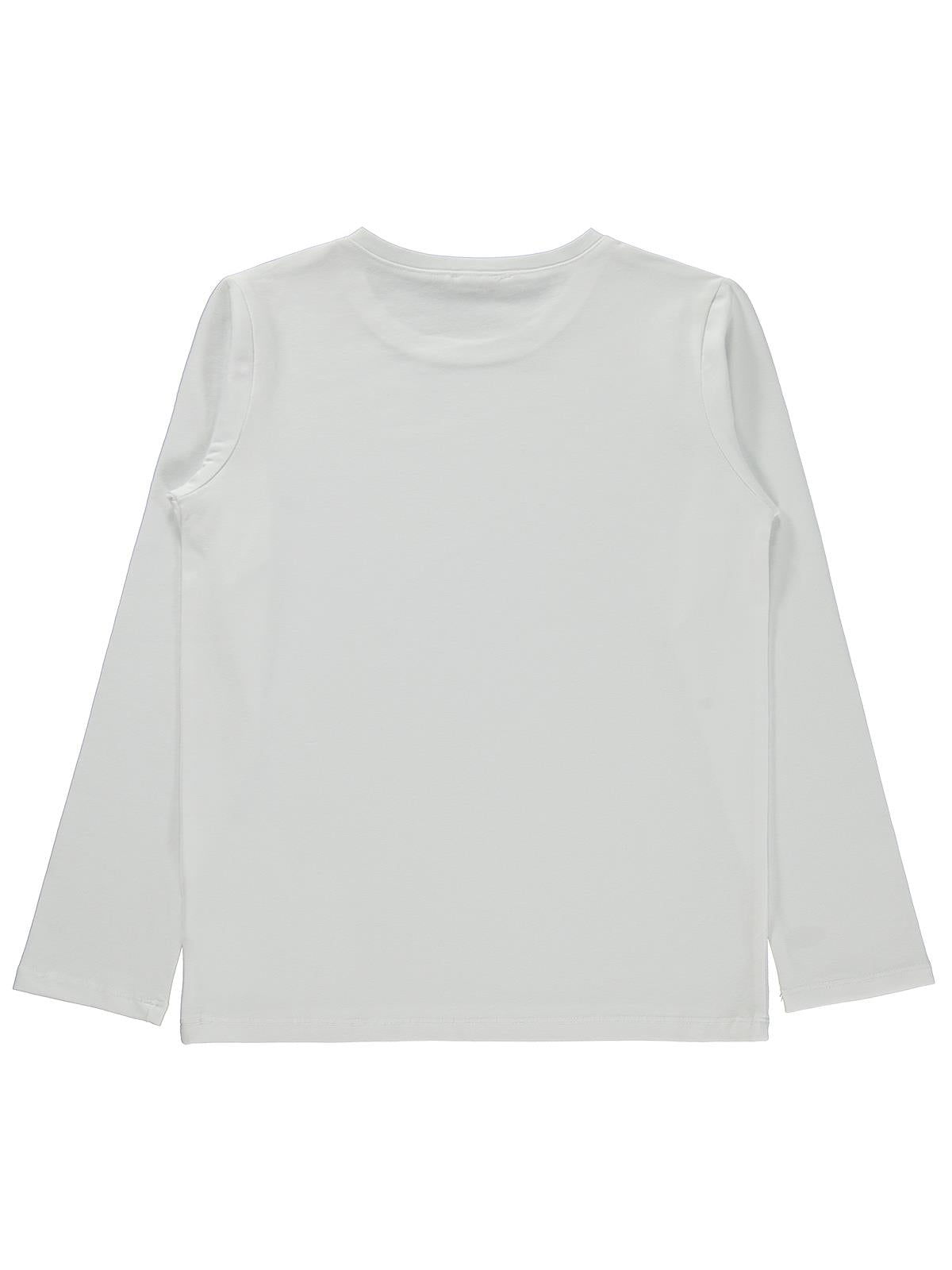 Civil Erkek Çocuk Basic Sweatshirt | Likralı Süprem Uzun Kol | Okul Kreş ve Günlük Kullanım - Beyaz