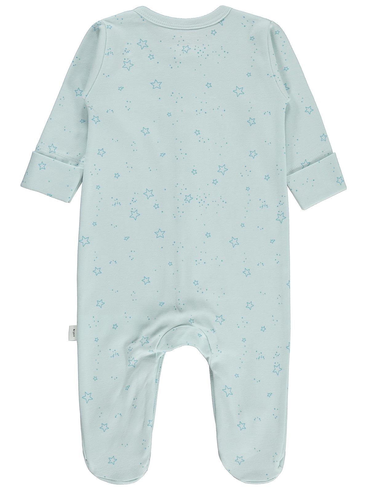 Civil Baby Mavi Jakarlı Şapkalı Patikli 1-9 Ay Tulum - Mavi