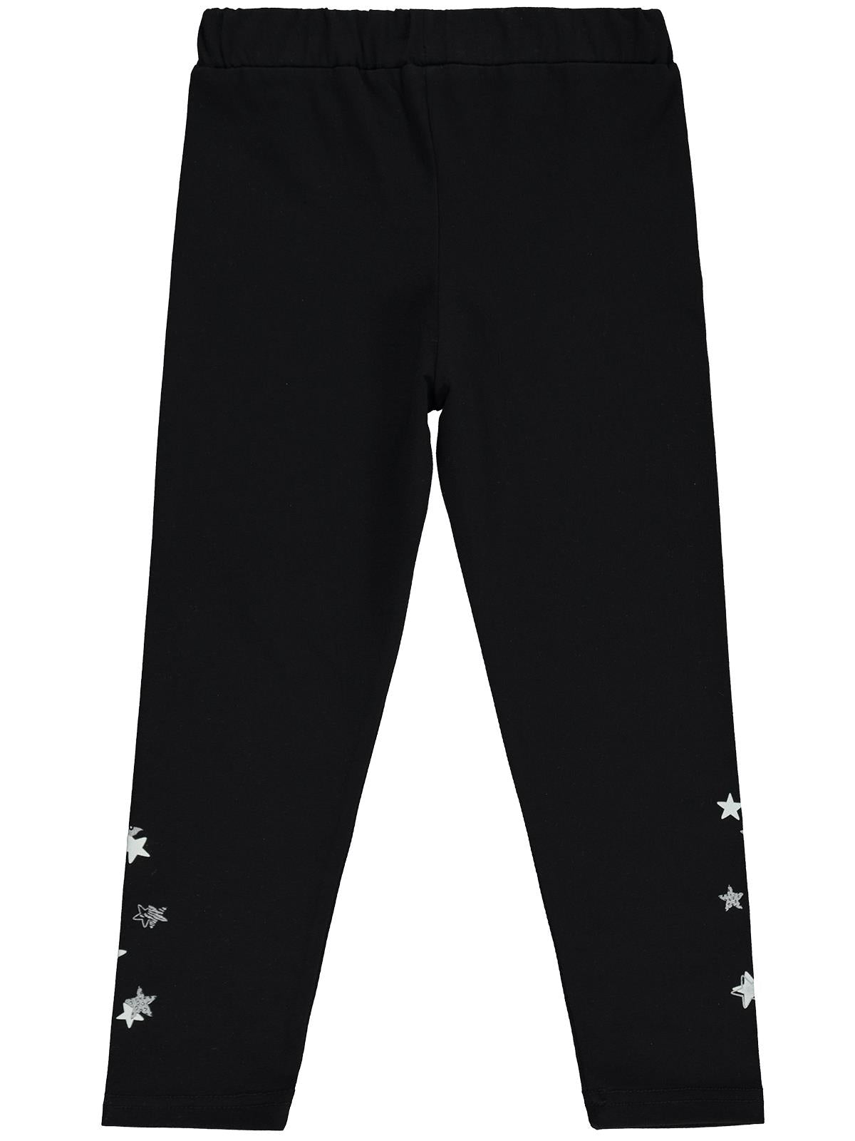 Civil Girls Yıldız Baskılı 6-9 Yaş Tayt - Siyah