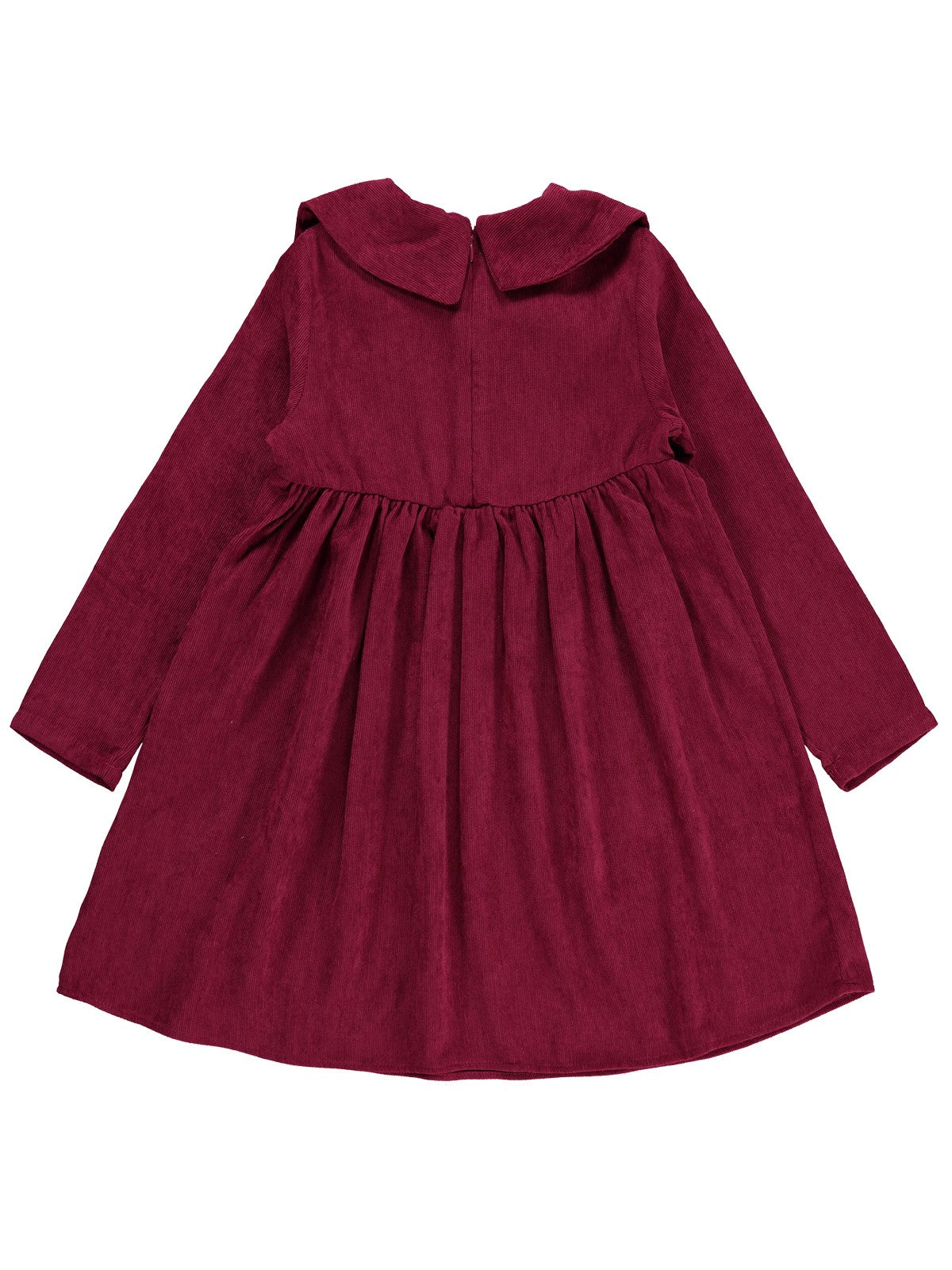Civil Girls Yakası Fiyonklu 6-9 Yaş Elbise - Bordo