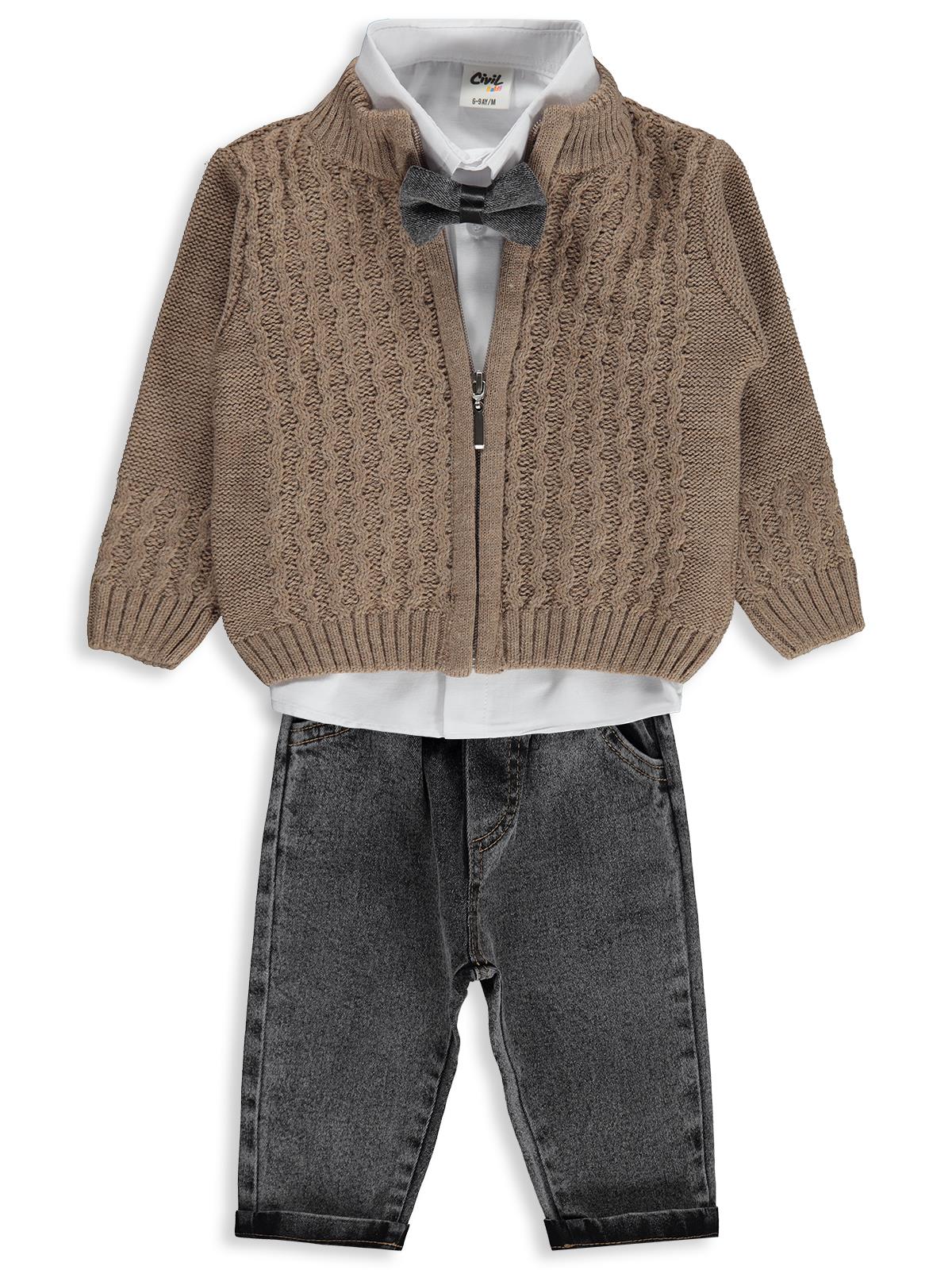 Civil Baby Trikolu 6-18 Ay Takım - Kahverengi