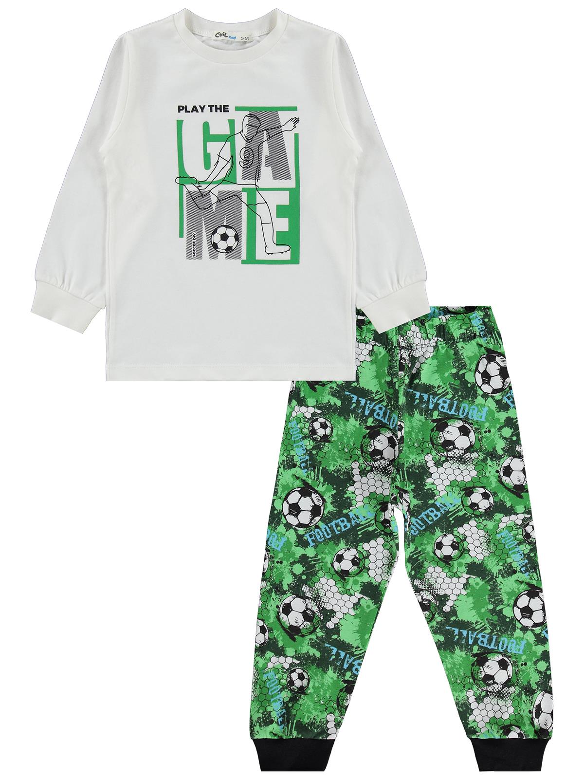 Civil Boys Game Baskılı 2-5 Yaş Pijama Takımı - Ekru