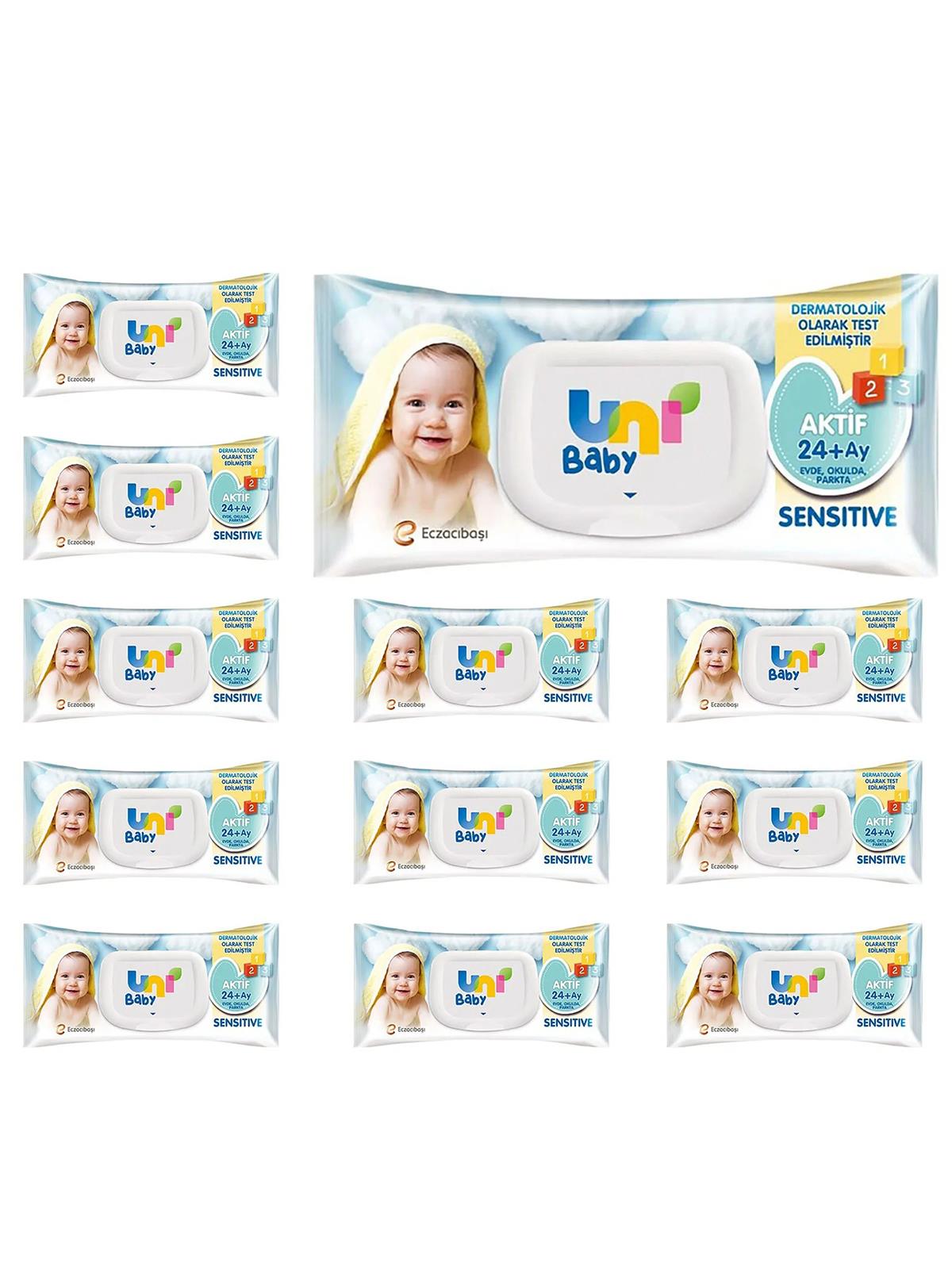 Uni Baby Aktif Sensitive Bebek Islak Mendil 24+ Ay 12x90 Adet