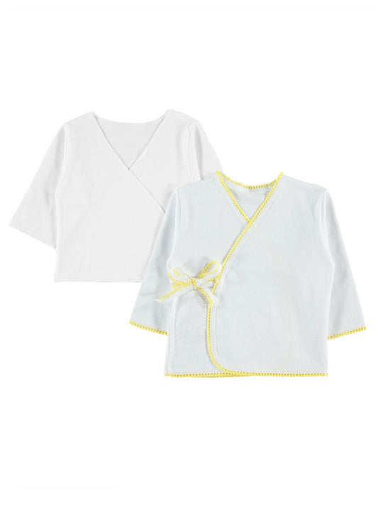Civil Baby a Renkli Dantelli  Unisex İç Dış Zıbın Takımı - Sarı