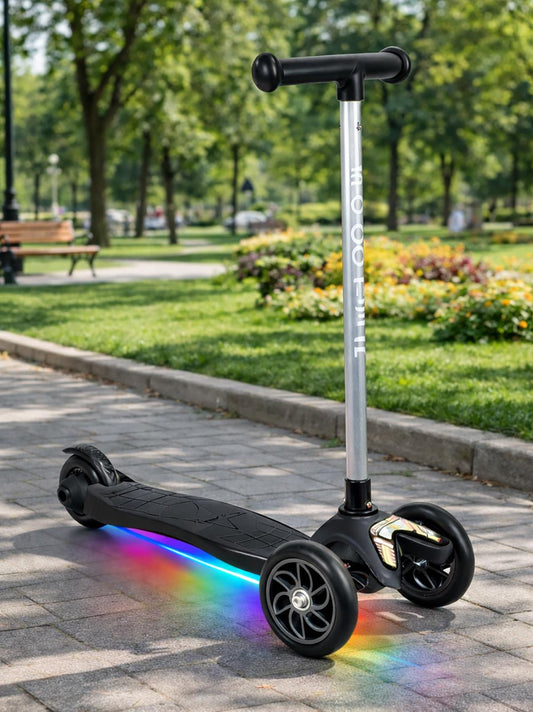 Tois ColorWase Led Işıklı 4 Kademe Ayarlanabilir 3 Tekerlekli Scooter - Siyah